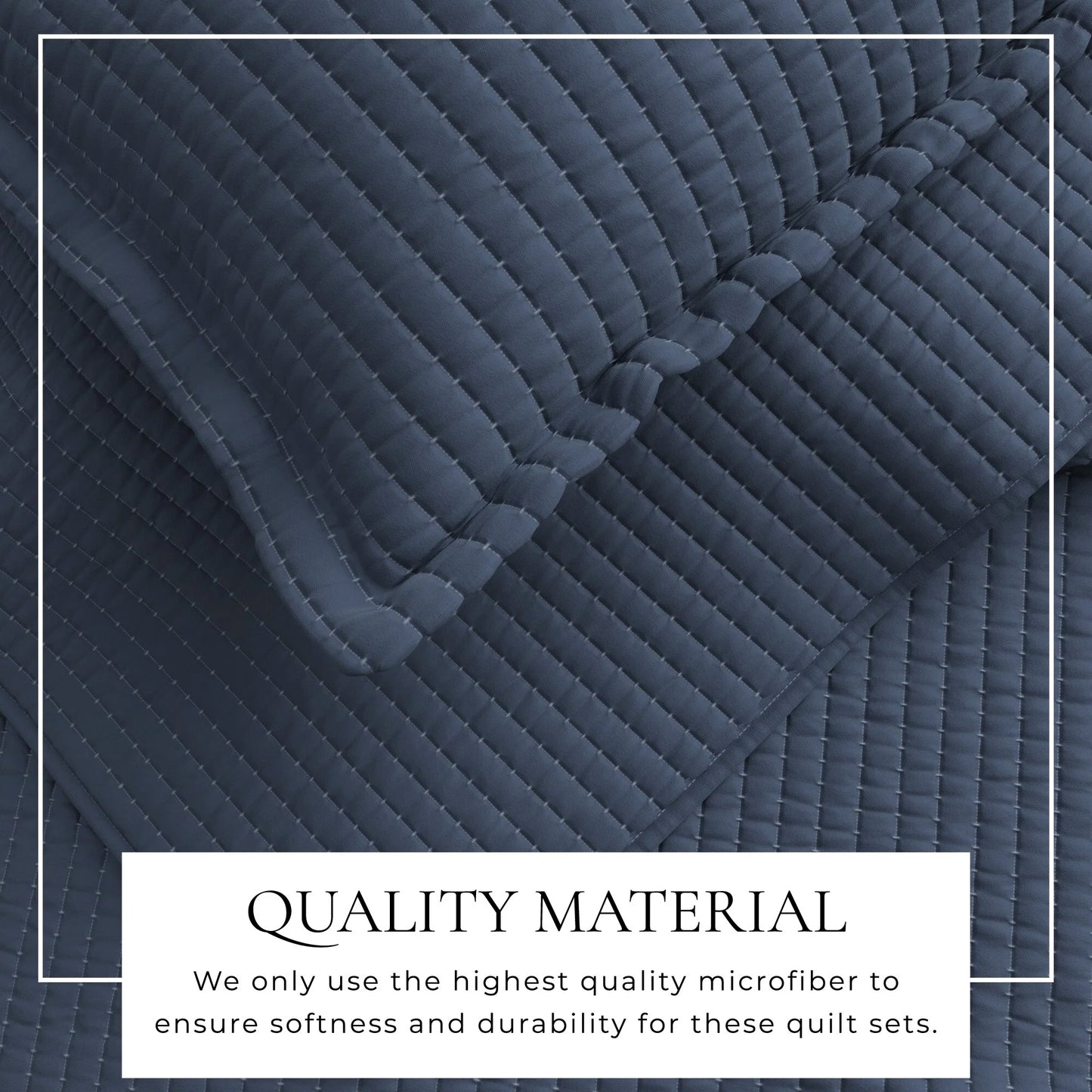 Linery & Co. Detailed Channel Stitch Microfiber Quilt Set With Shams.