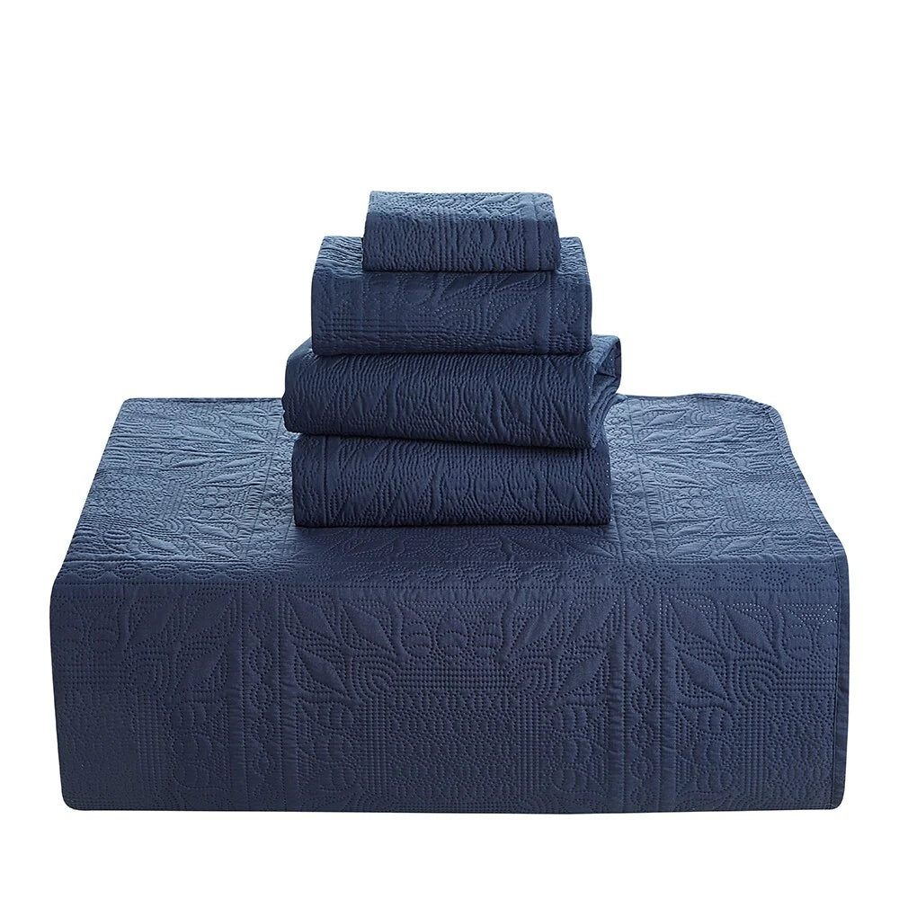 Clara Clark Bedspread Quilt Set - Grid Weave Pinsonic Lightweight Coverlet Set