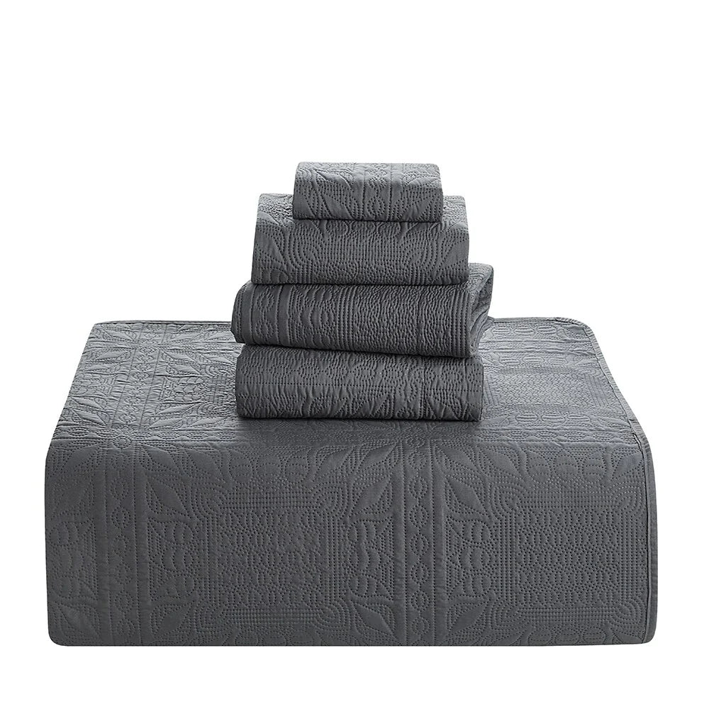 Clara Clark Bedspread Quilt Set - Grid Weave Pinsonic Lightweight Coverlet Set