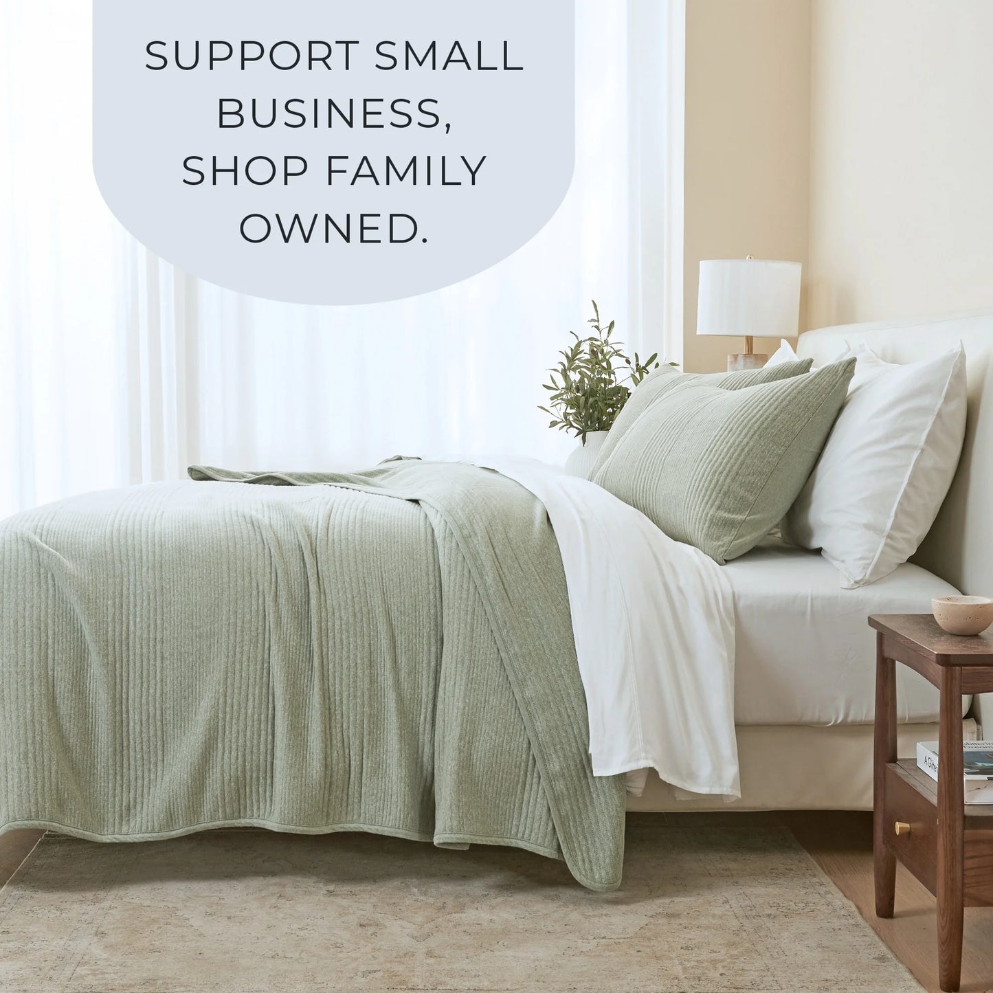 Linery & Co. Cotton Blend Jersey Knit Channel Stitch Quilt Set