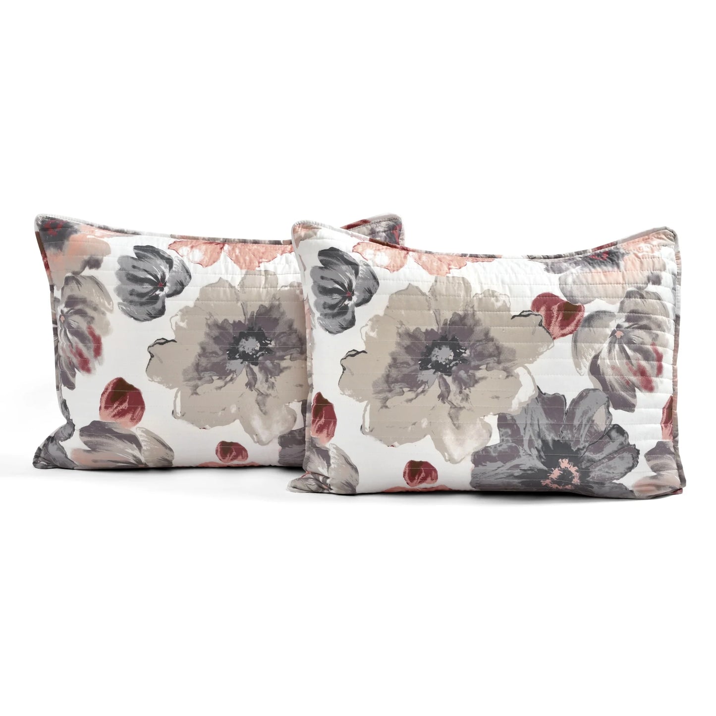 Levine Reversible Floral/ Damask 3-piece Quilt Set