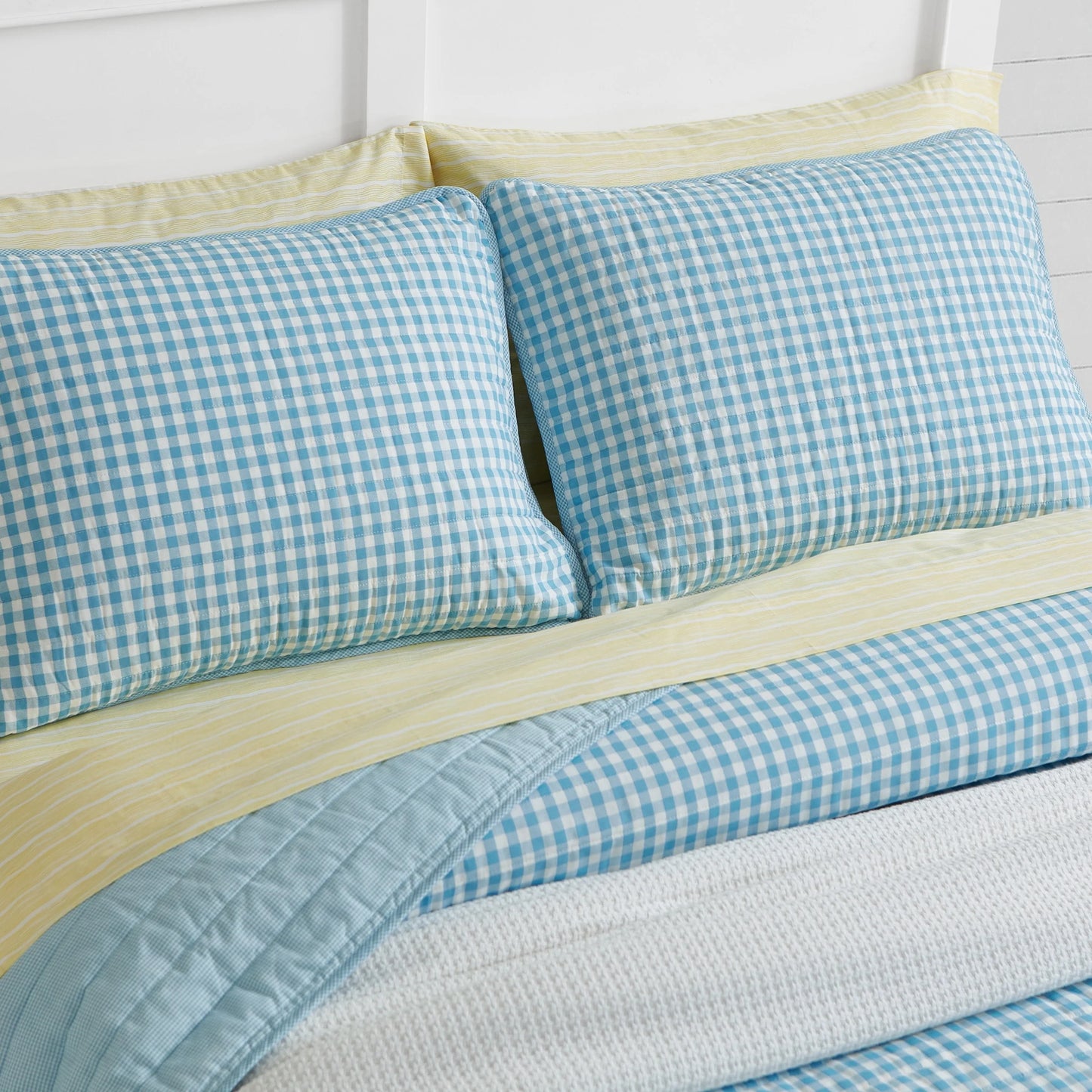Scout Check Out Cotton Reversible Blue Quilt Set
