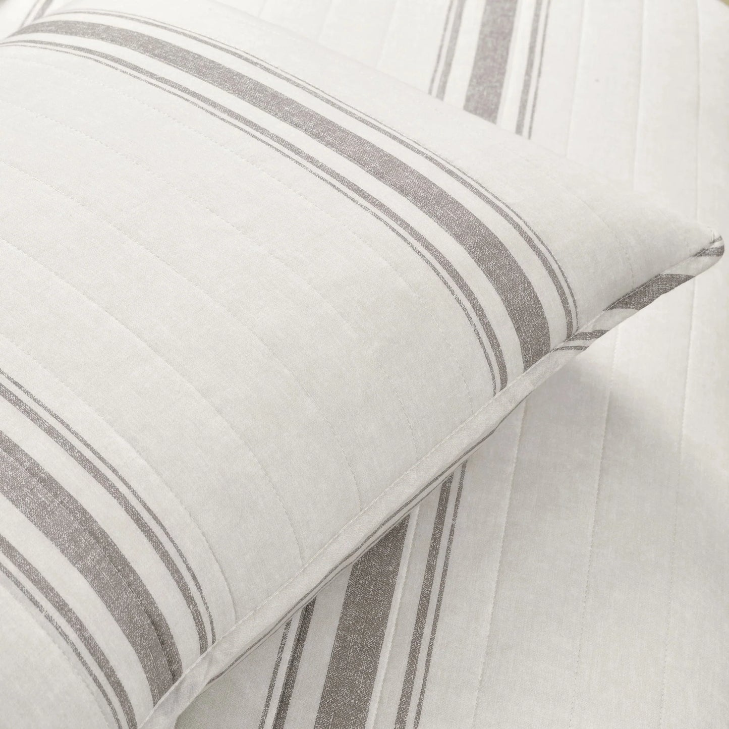Lush Decor Farmhouse Stripe 3 Piece Quilt Set