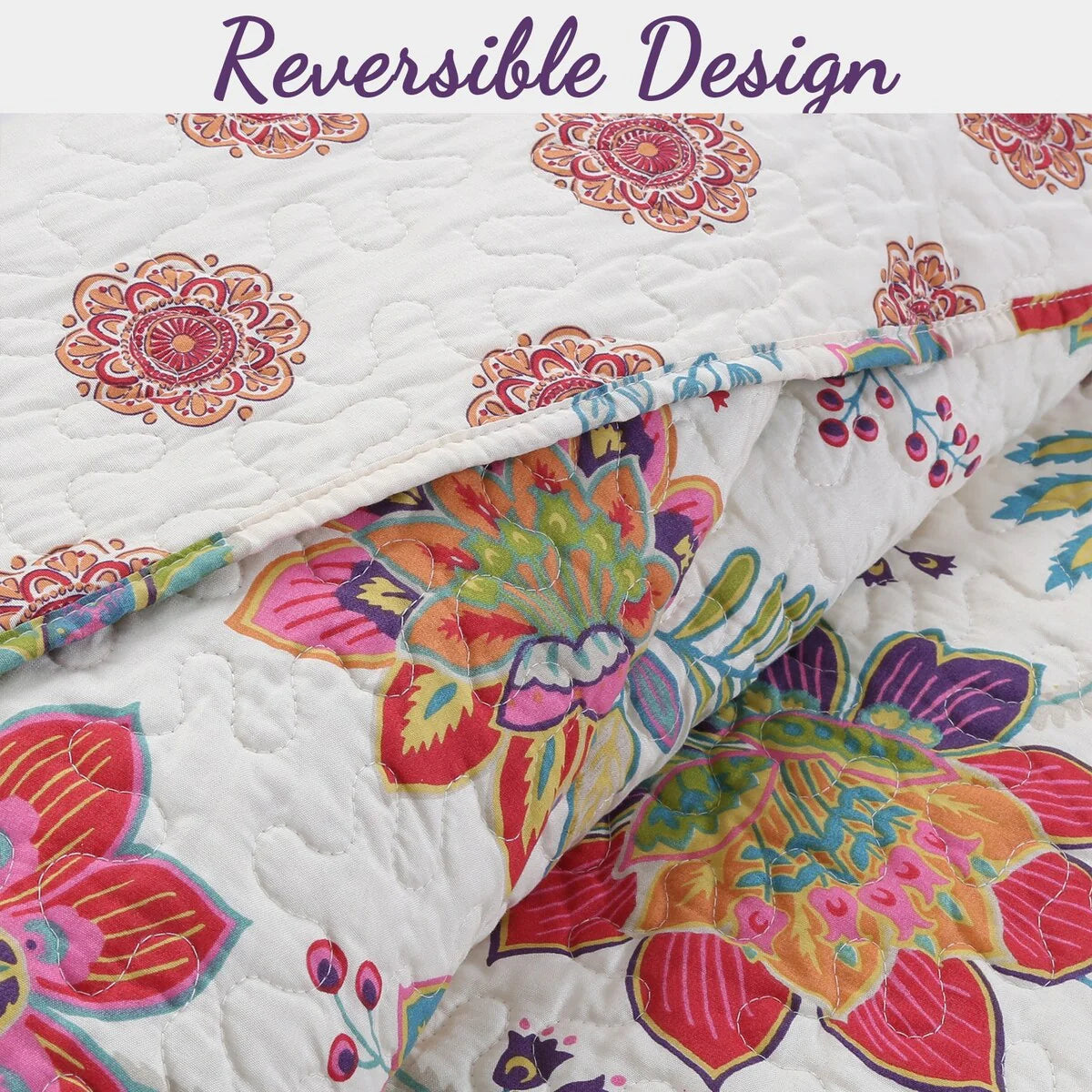 Breezy Floral Reversible Quilt Set