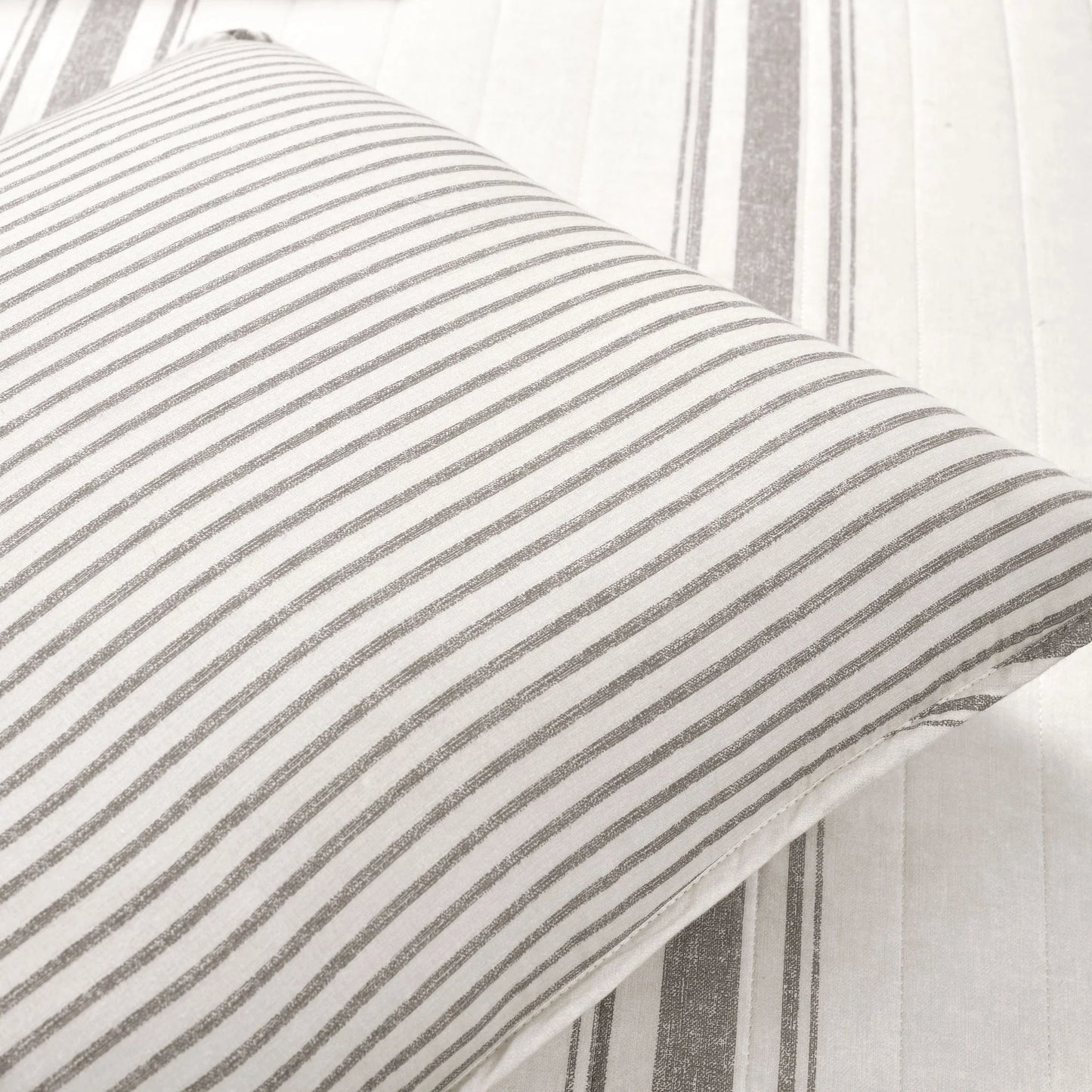 Lush Decor Farmhouse Stripe 3 Piece Quilt Set