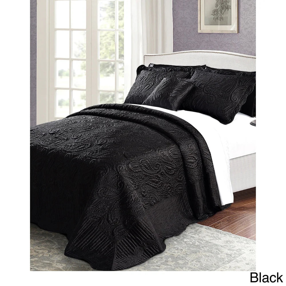 Serenta Quilted Satin 4-piece Bedspread Set