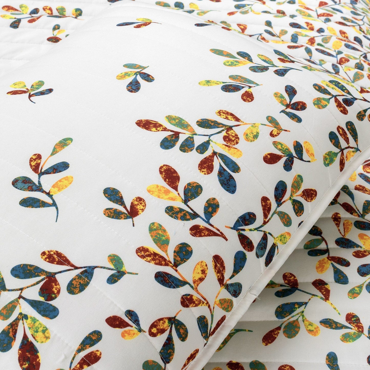 Lush Decor Boho Botanical Leaf Reversible 3 Piece Quilt Set