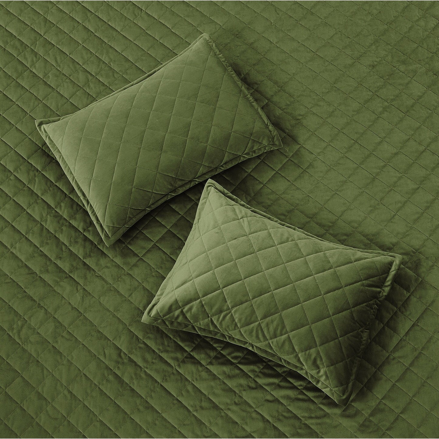 Serenta Velvet Quilts 5 Piece Ultra Soft Floor Touching Bedspread Set