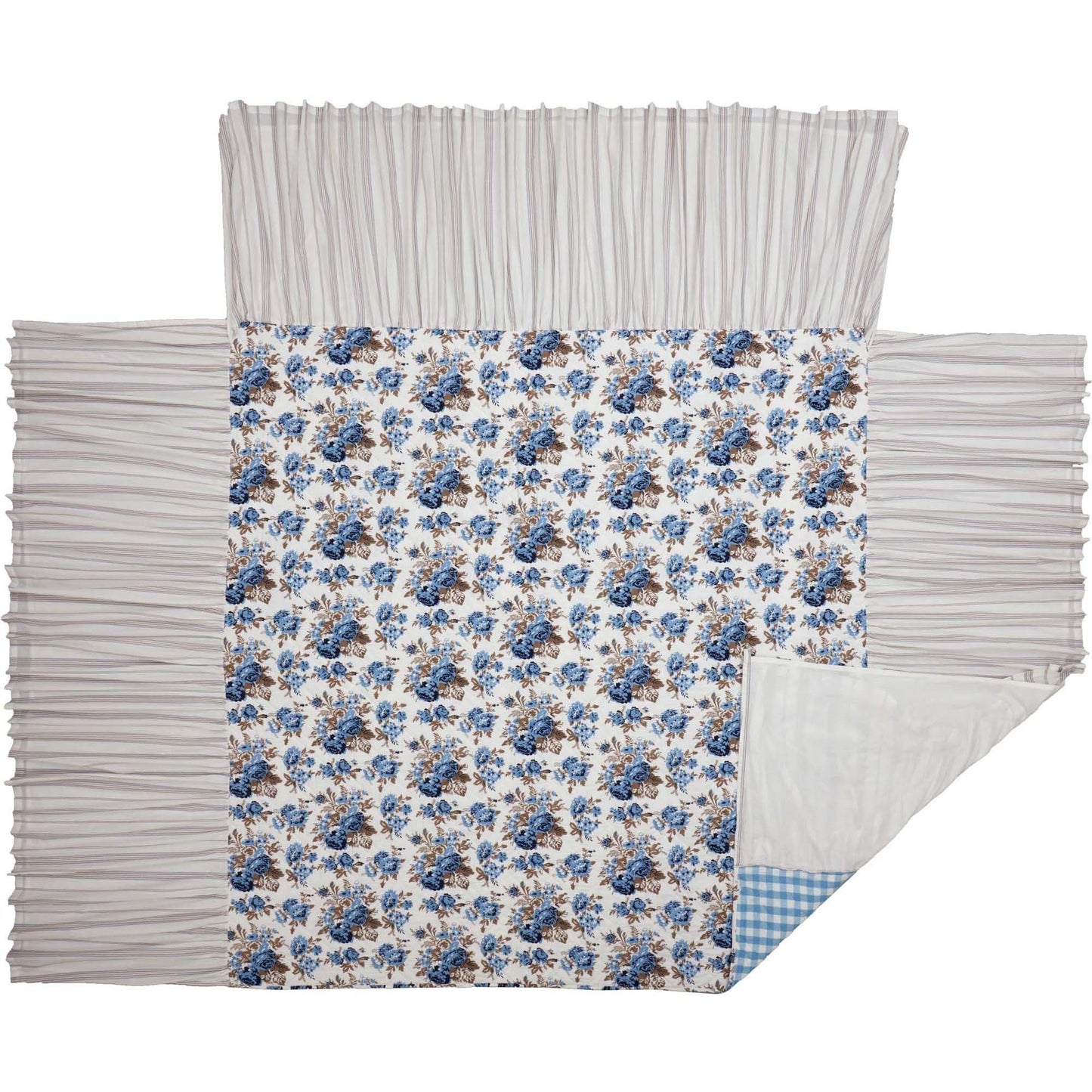 Annie Floral Coverlet- Blue or Portabella