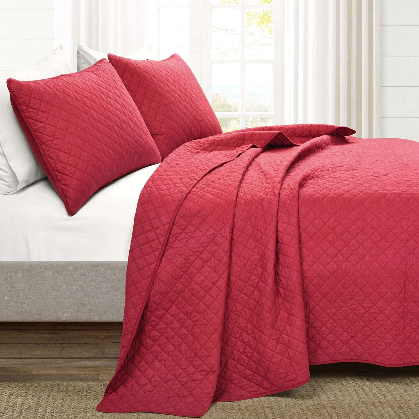 Copper Grove Balm Diamond Oversized Cotton 3-piece Quilt Set