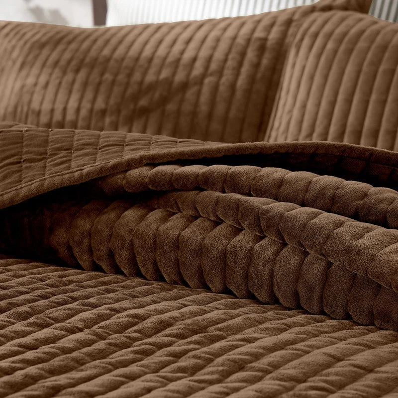 Wonderful Velvet 3 Piece Quilt Set