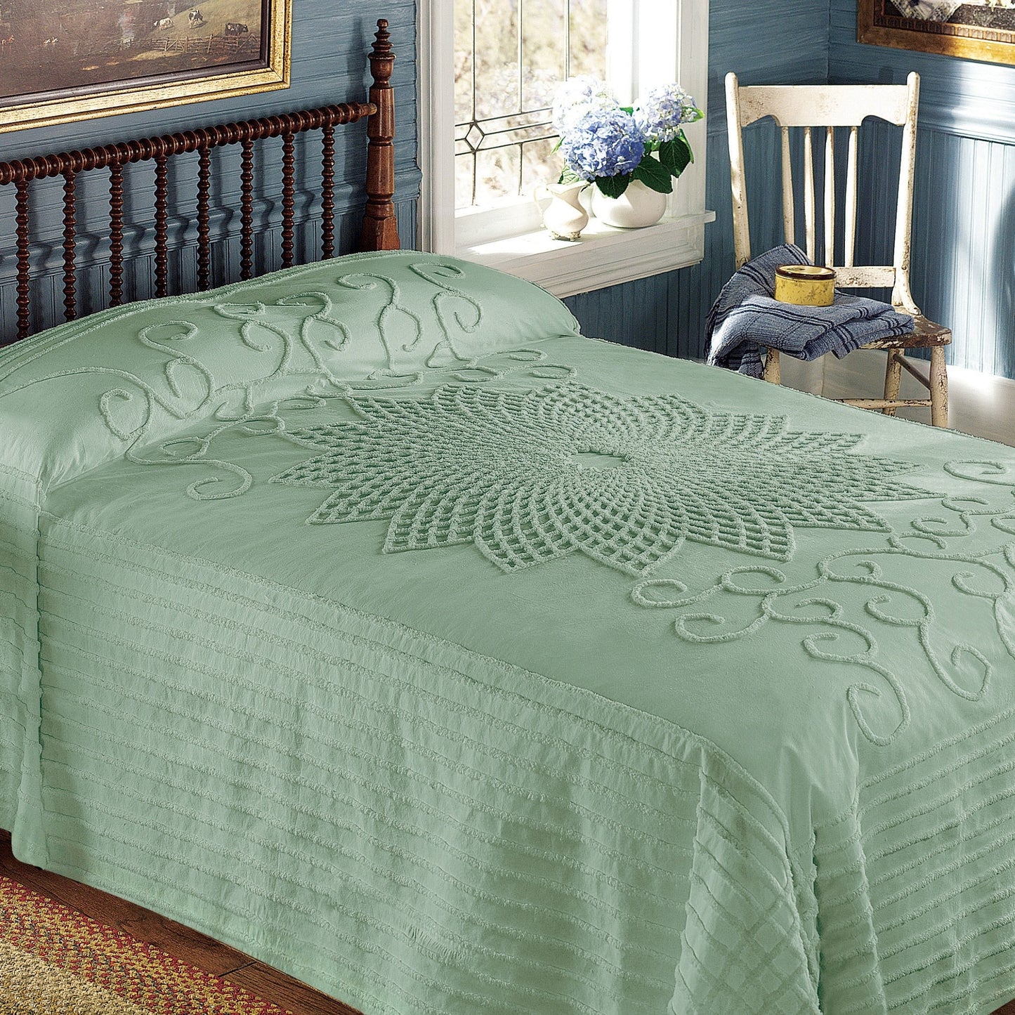 Starburst Vintage Country Chenille Bedspread