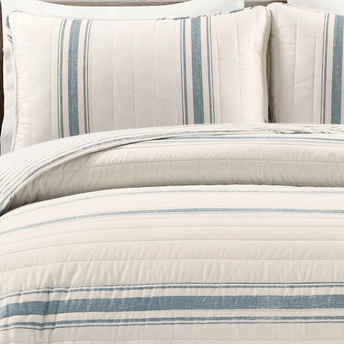 Lush Decor Farmhouse Stripe 3 Piece Quilt Set