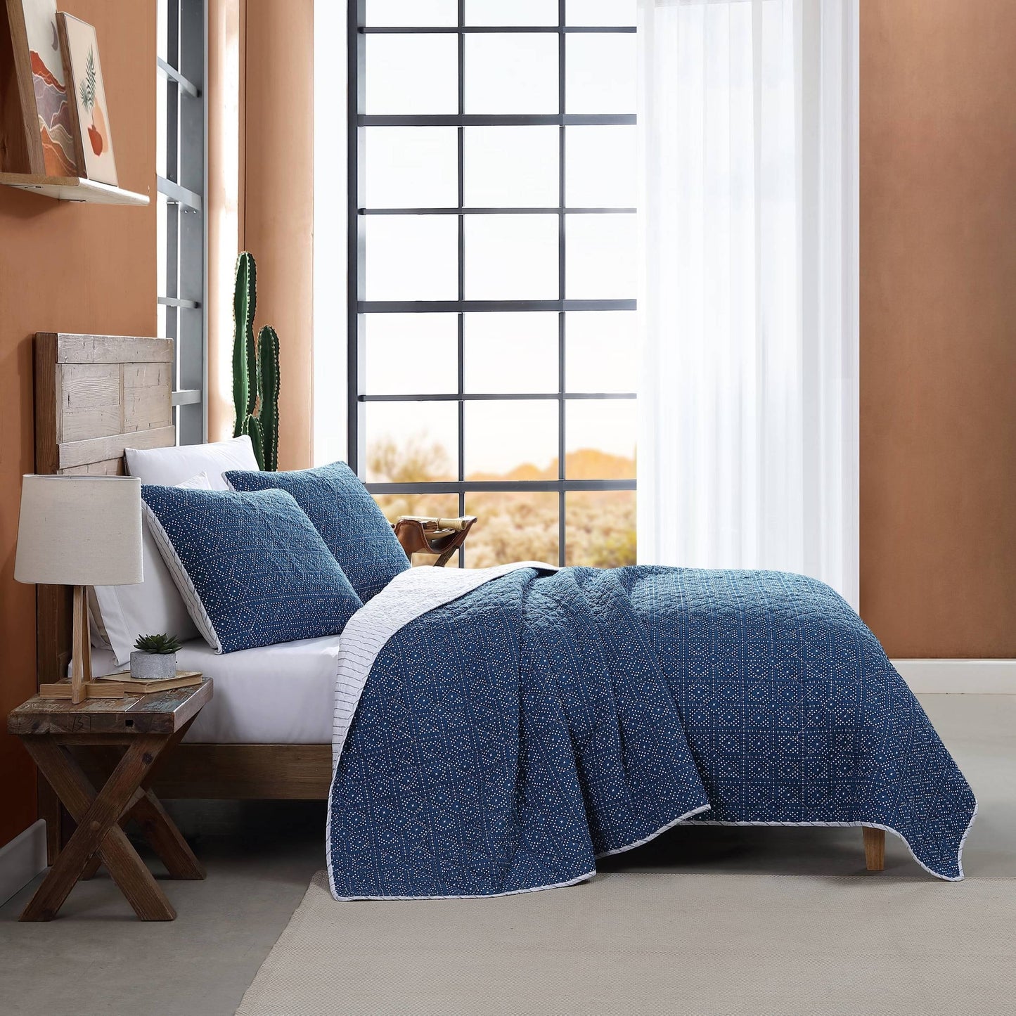 Wrangler Hamilton Blue Cotton Quilt Set
