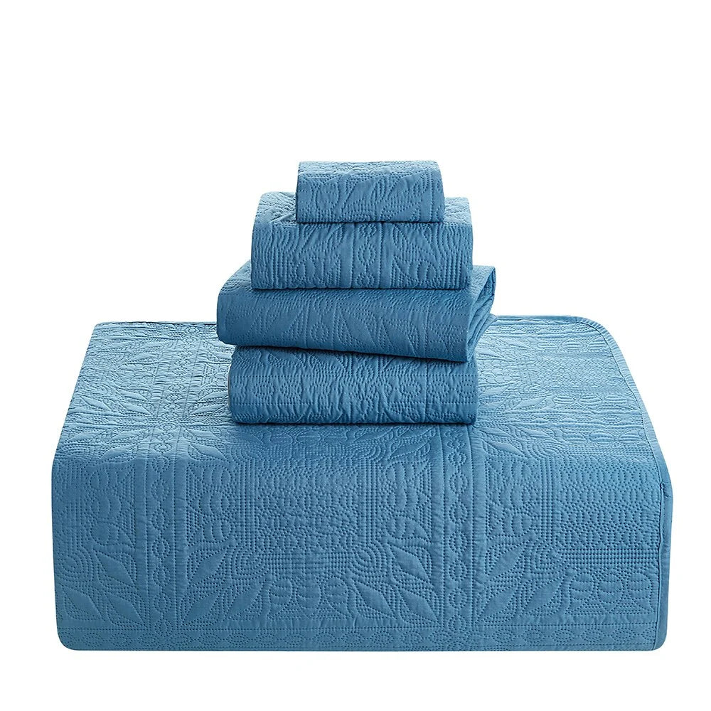 Clara Clark Bedspread Quilt Set - Grid Weave Pinsonic Lightweight Coverlet Set