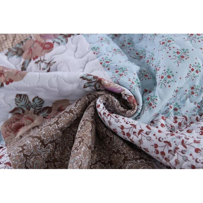 MarCielo 3 Piece Printed Quilt Set Lightweight Bedspread Set B75