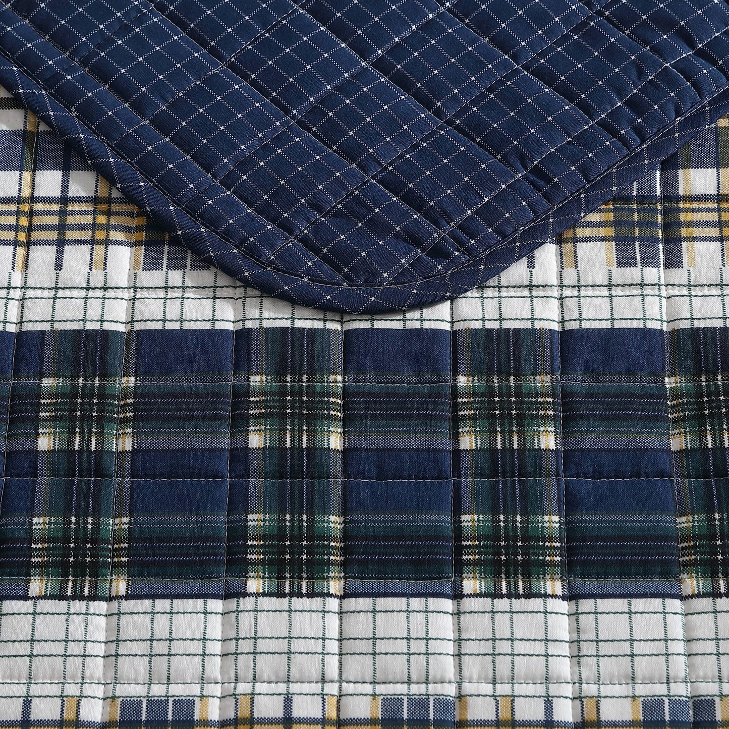 Nautica Marina Cove Blue Cotton Reversible Quilt Bonus Set