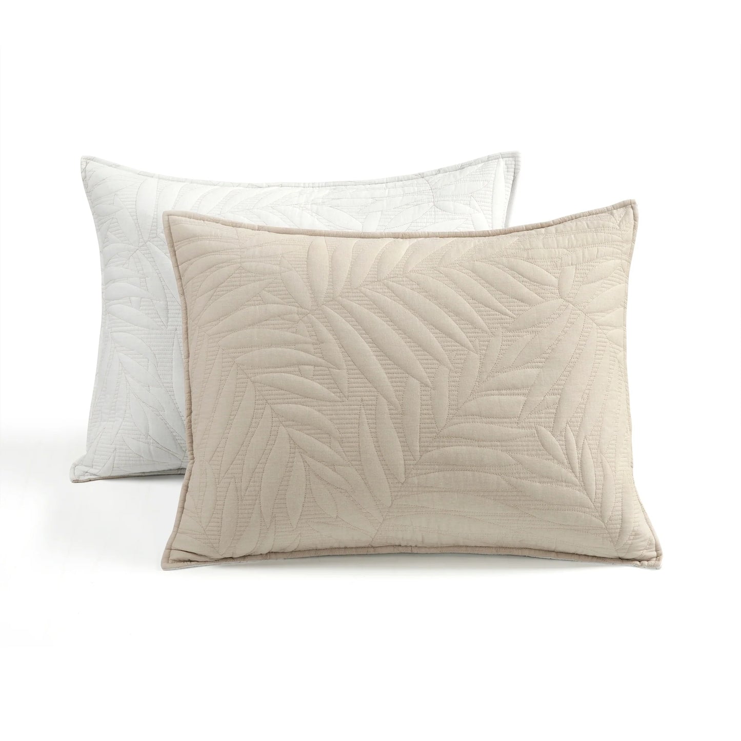 Lush Decor Isla Embroidered Leaf Reversible Cotton Quilt 3 Piece Set