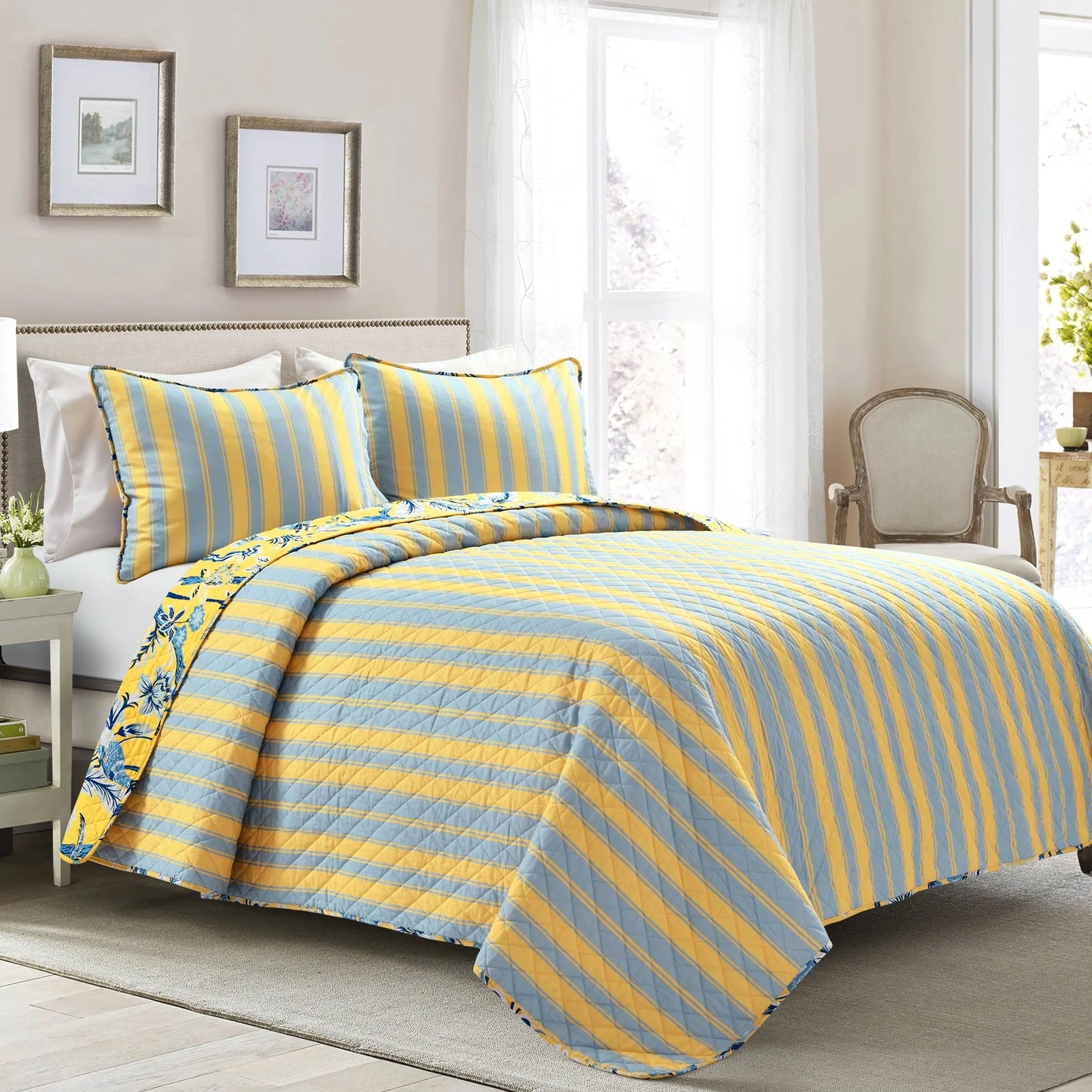 Lush Decor Dolores 3 Piece Cotton Quilt Set