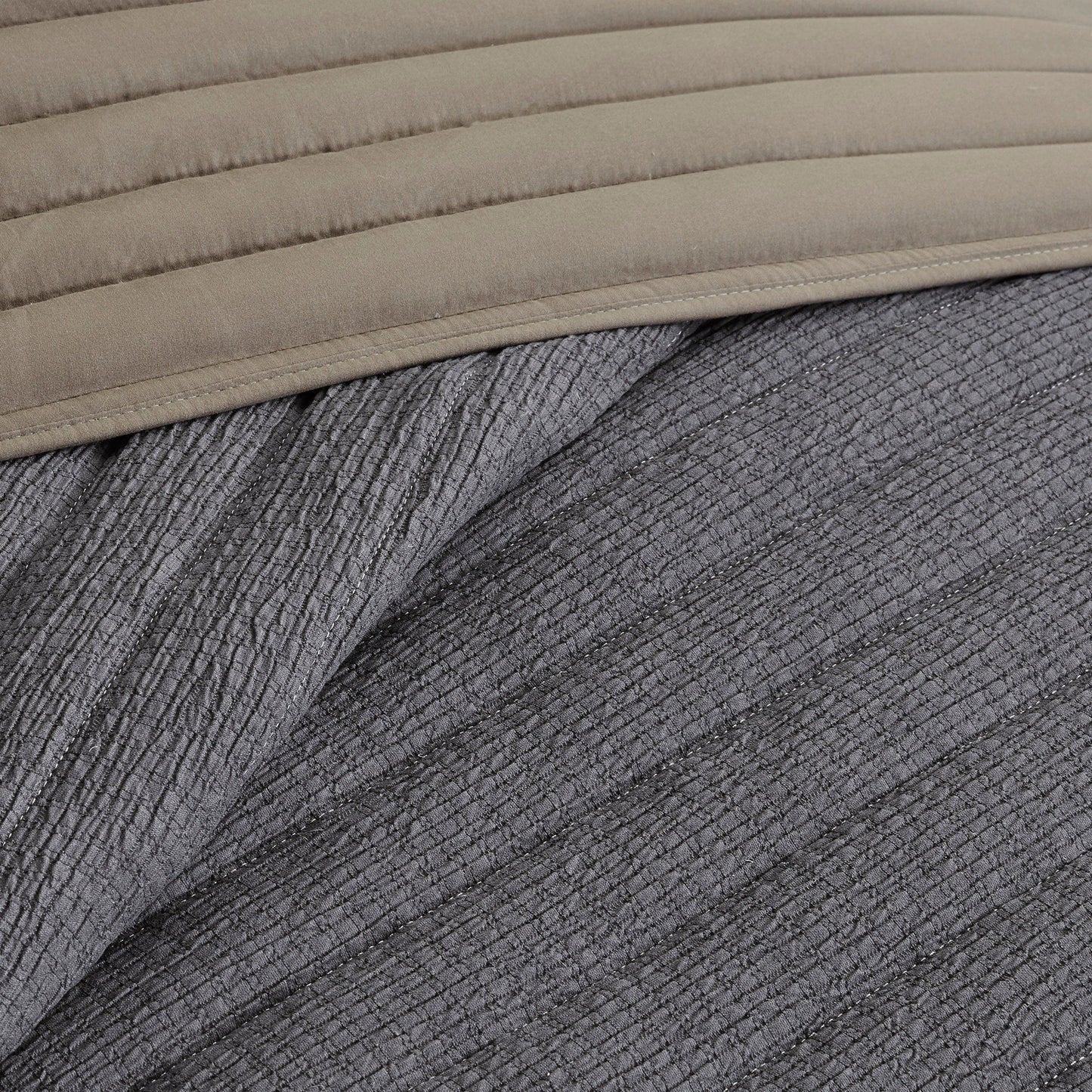 Madison Park Cameron 3 Piece Crinkled Microfiber Quilt Set