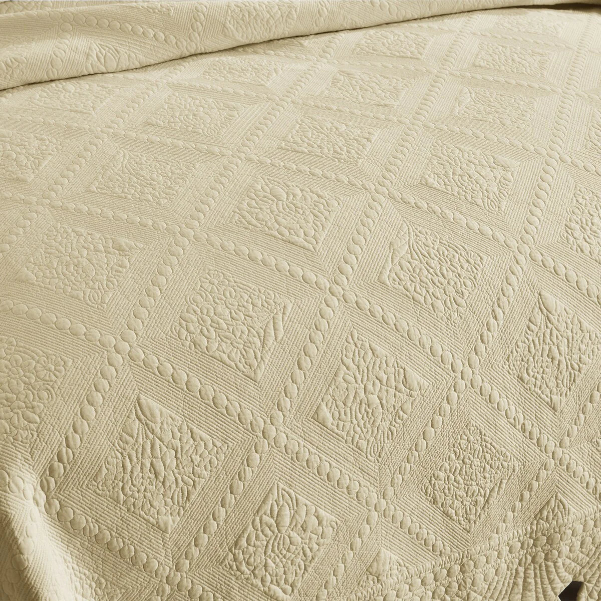 MarCielo 3Pcs 100% Cotton Oversized Quilt Bedspread Coverlet Set TK