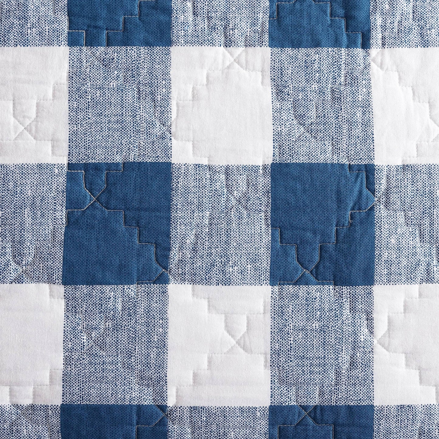 Wrangler Flagstaff Check Blue Cotton Quilt Set