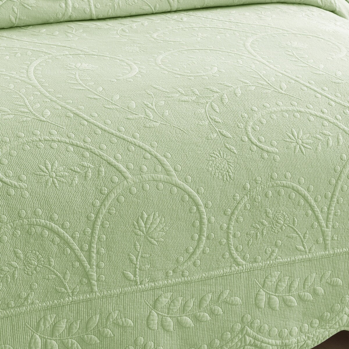 MarCielo 3-Piece Elegantly Embroidered 100% Cotton Oversized Quilt Bedspread Set TX