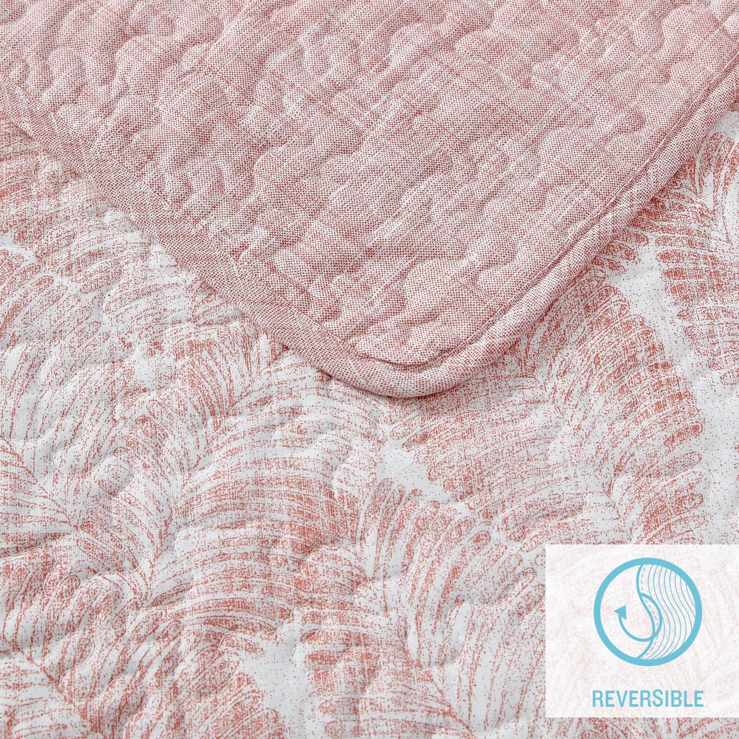 Tommy Bahama Distressed Water Leaves Cotton Reversible Quilt Set