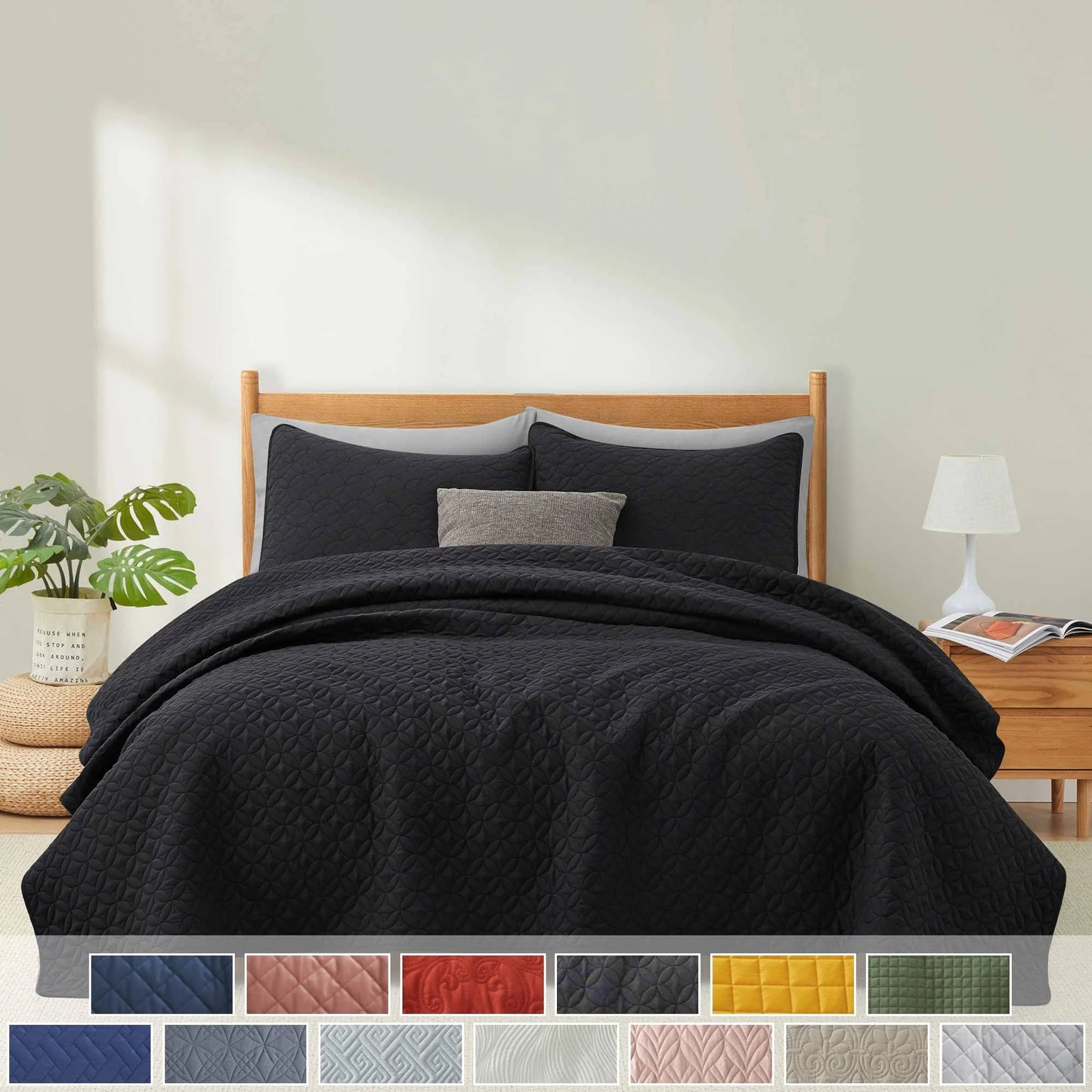 3-Piece Reversible Ultra Lighweight Coverlet Premium Microfiber Bedspread Quilt Set