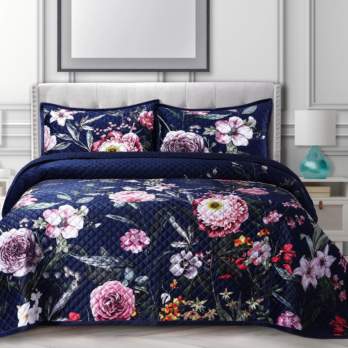 Velvet Printed Oversized Quilt Set