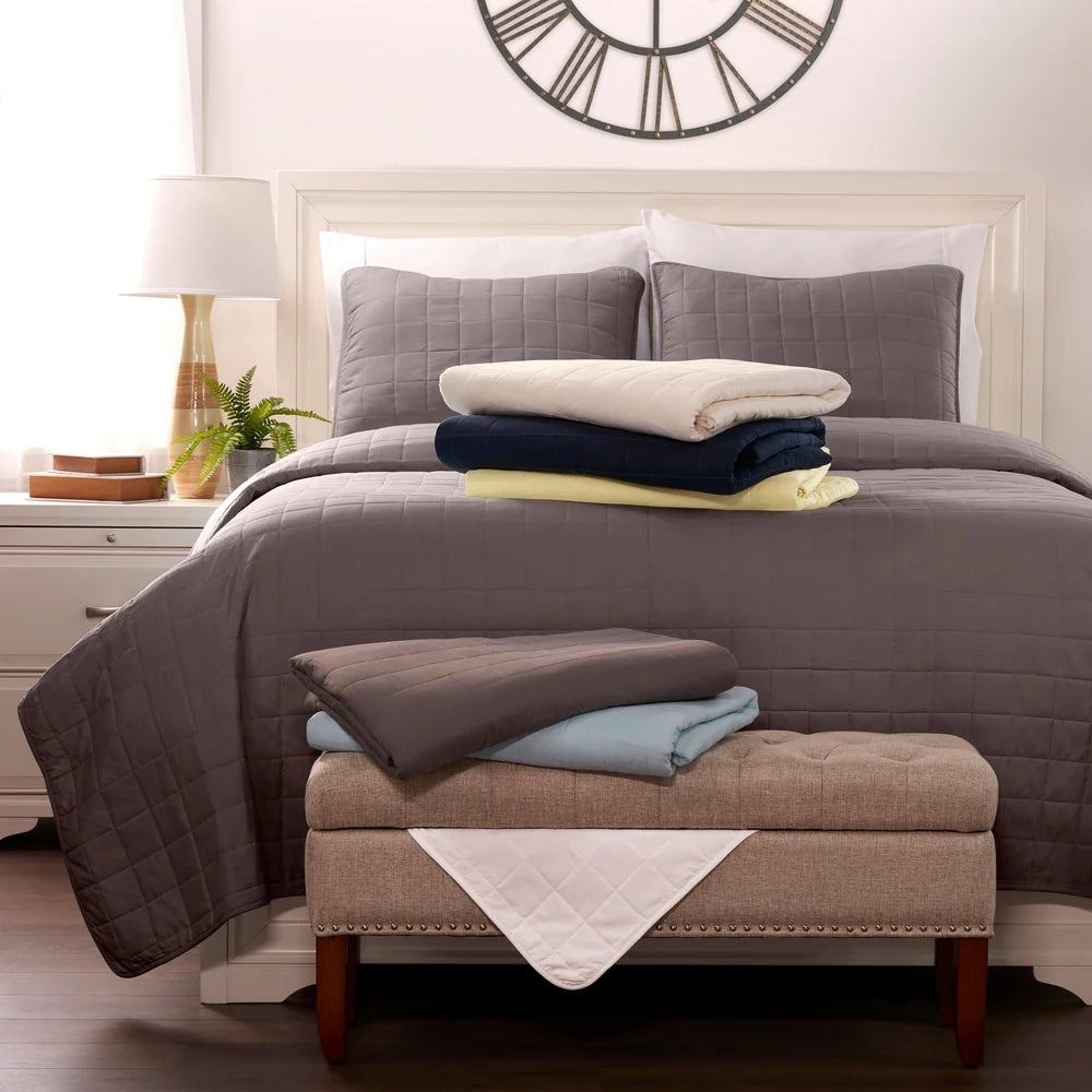 Luxury Ultra Soft Square Quilted Coverlet Set