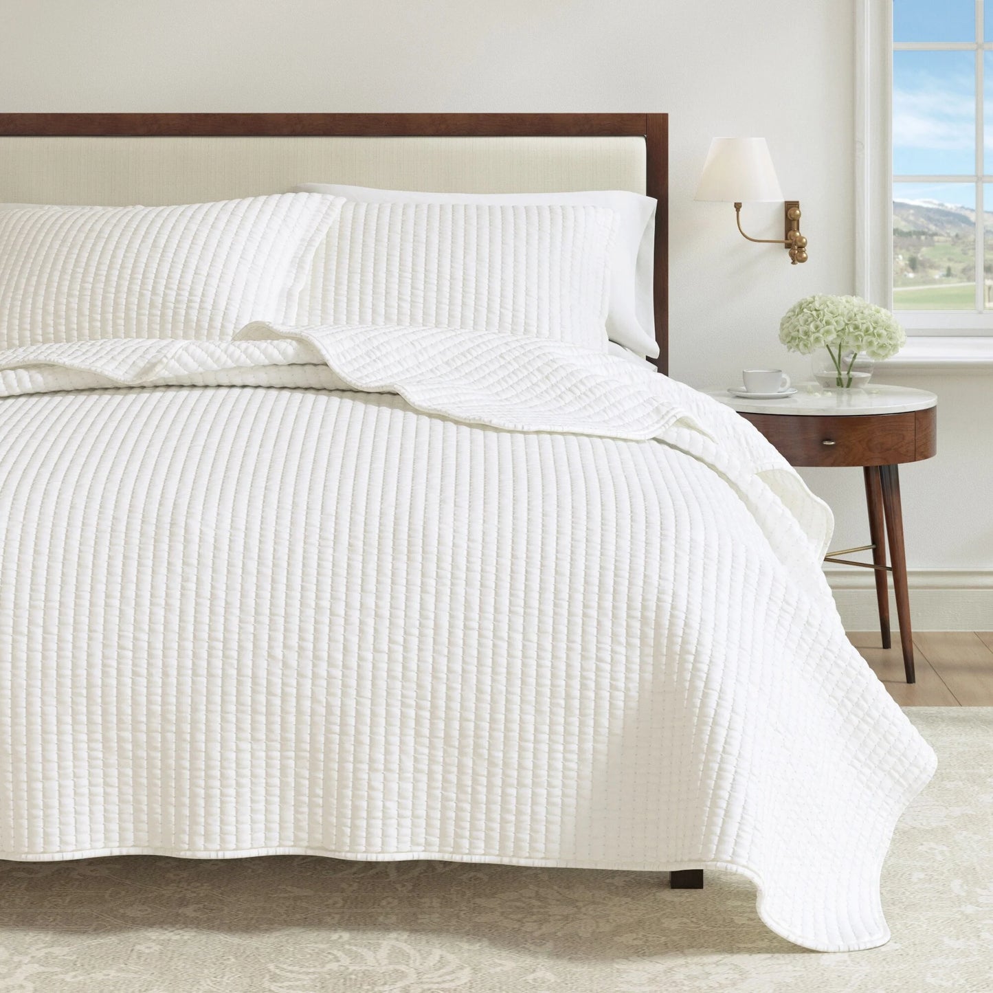 Linery & Co. Detailed Channel Stitch Microfiber Quilt Set With Shams.