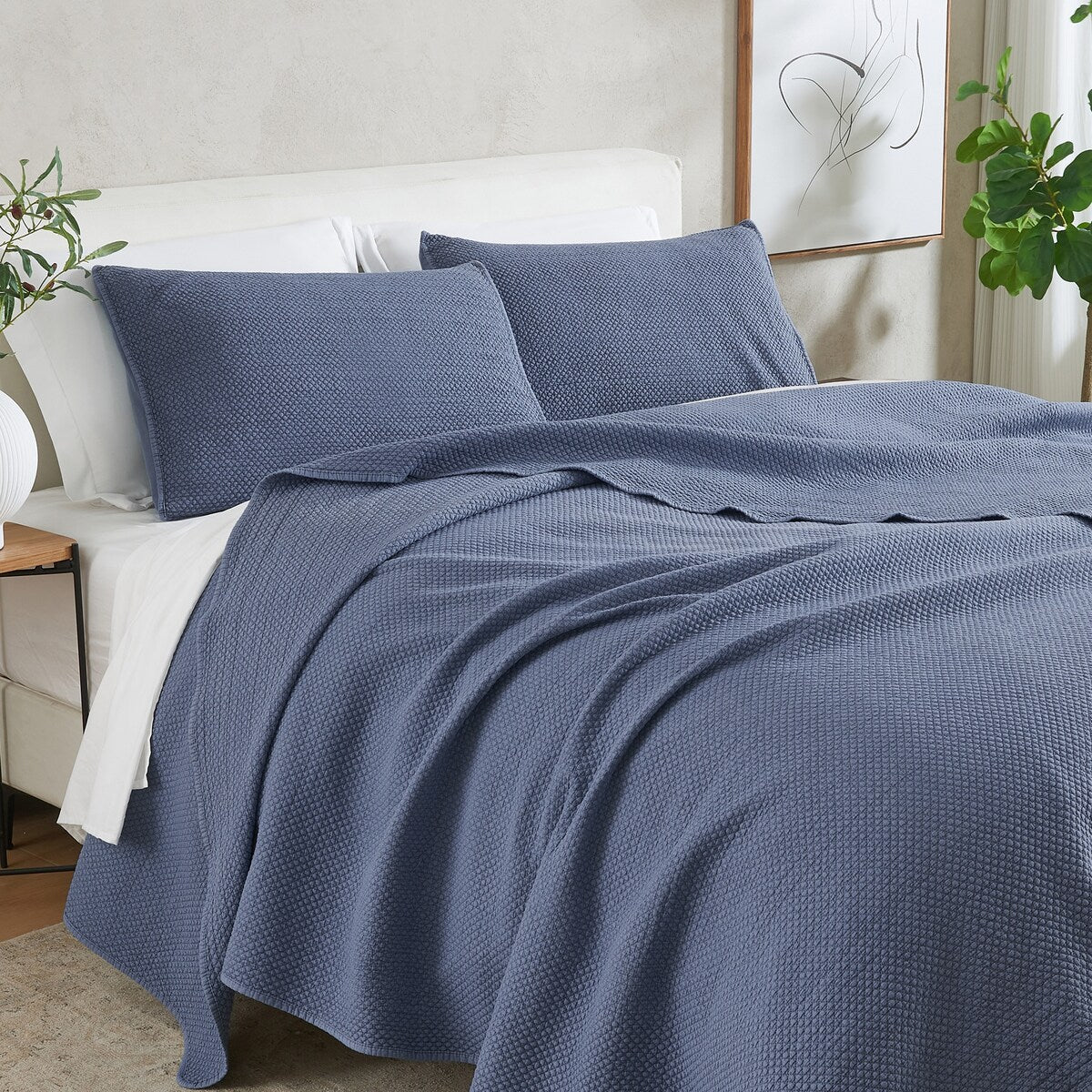 Linery & Co. Soft Stonewashed Stitched Lightweight Quilt Set