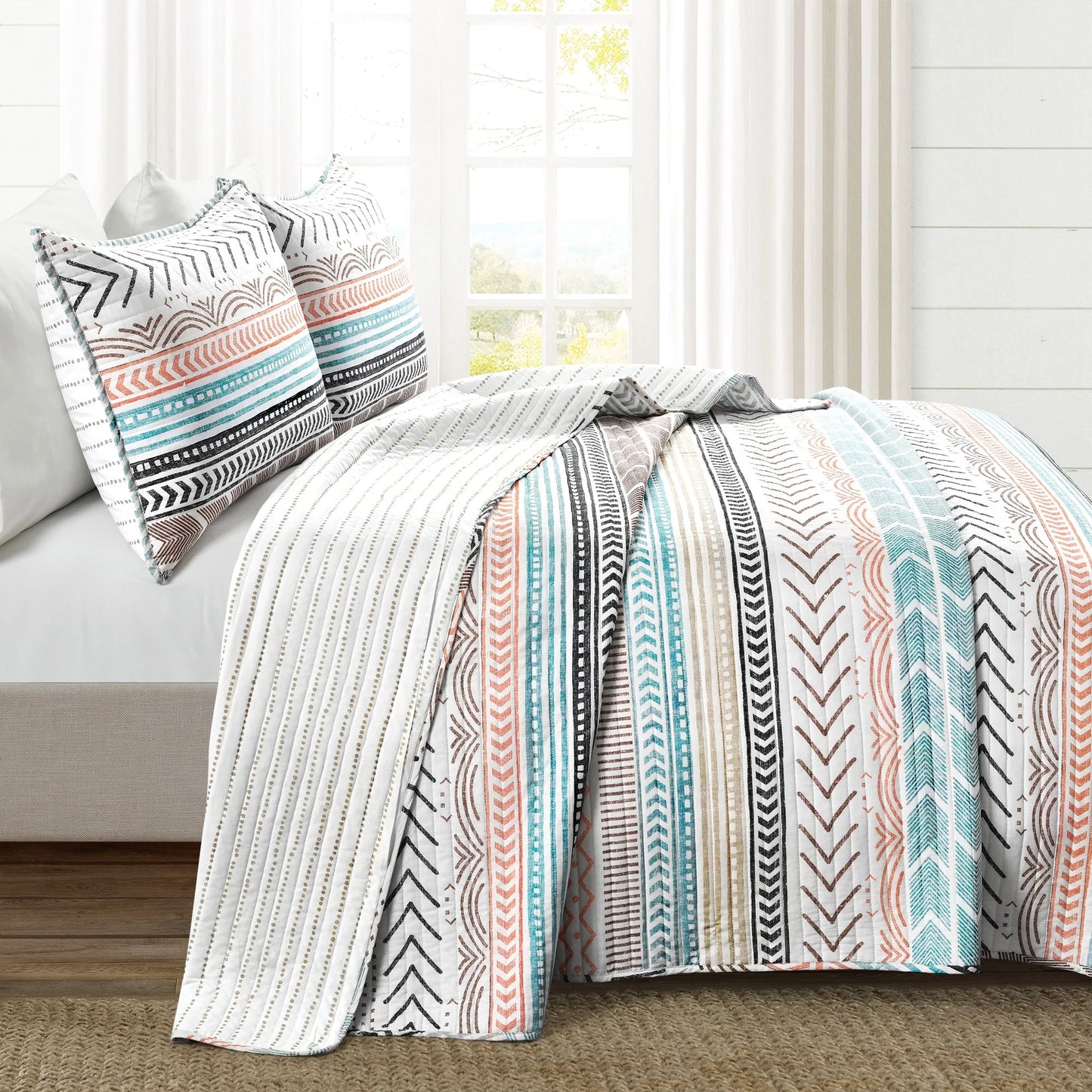 Lush Decor Hygge Geometric Pattern 3-piece Quilt Set