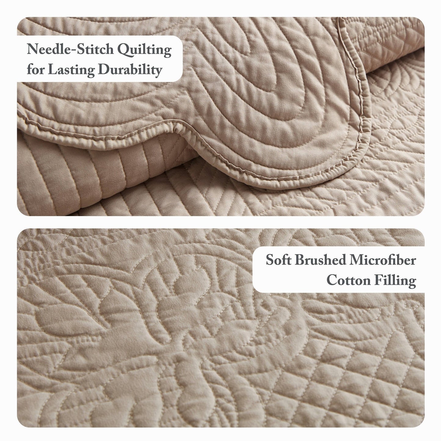 Madison Park Marino 3 Piece Reversible Scalloped Edge Quilt Set