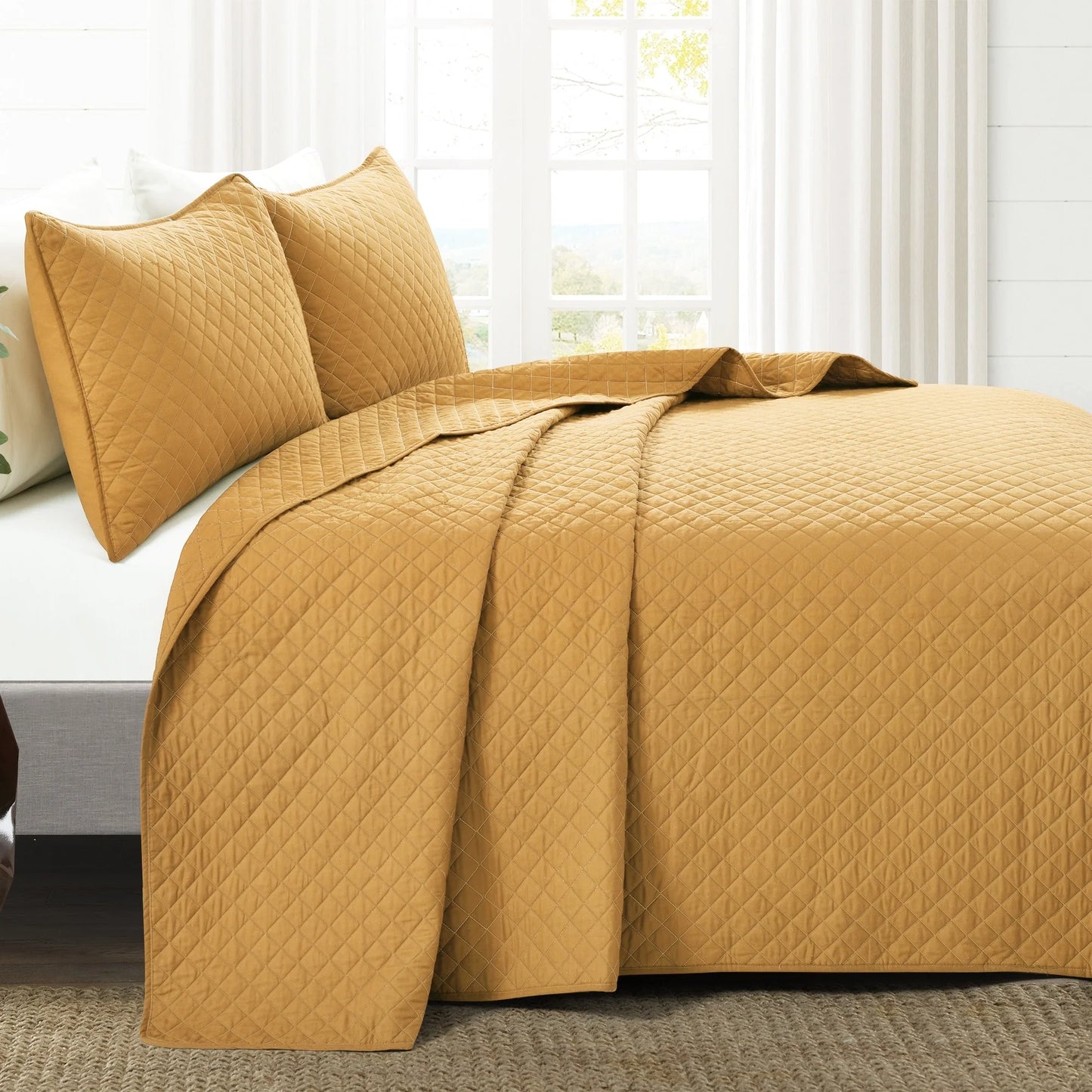 Copper Grove Balm Diamond Oversized Cotton 3-piece Quilt Set