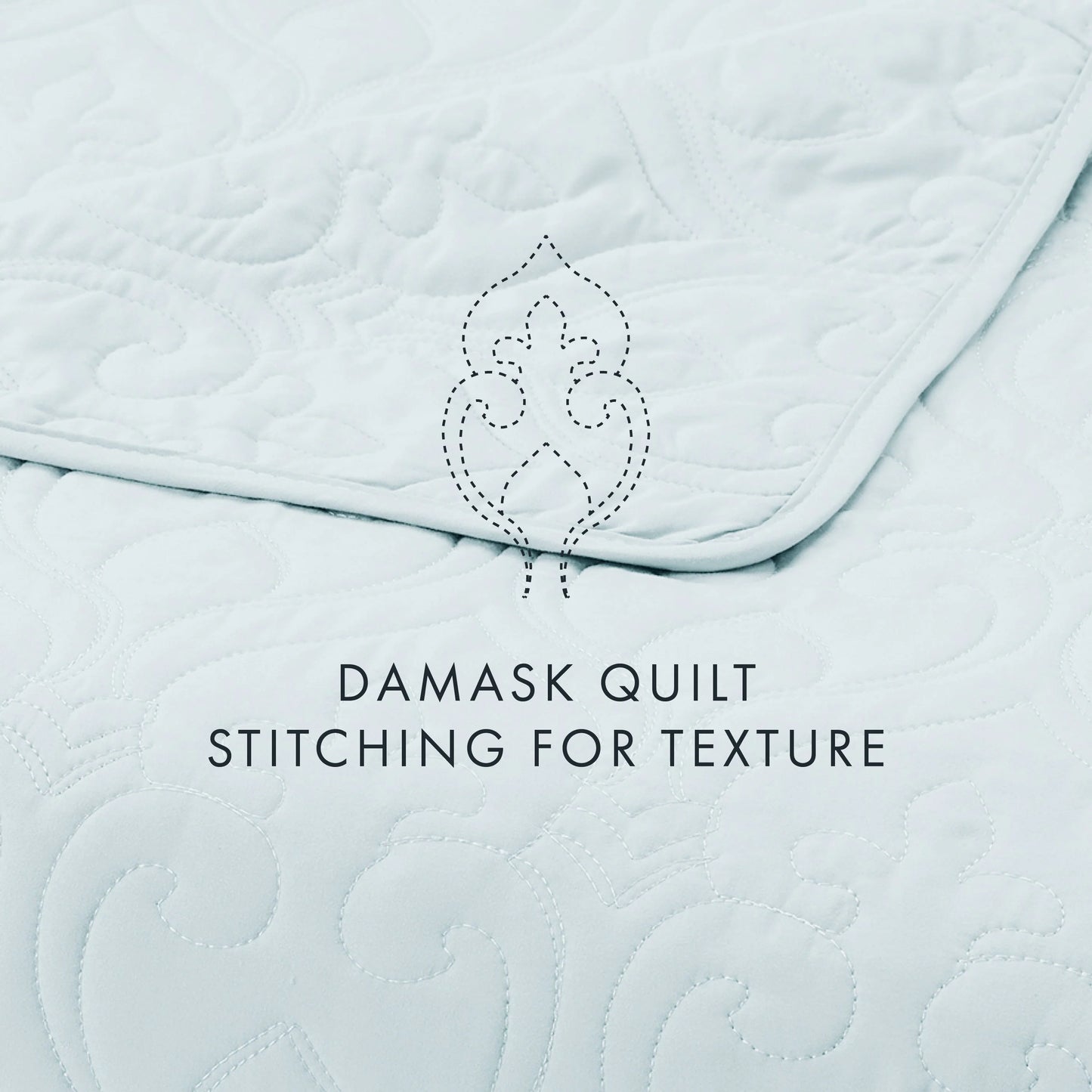 Soft Essentials Premium Ultra Soft Damask Pattern Quilted Coverlet Set