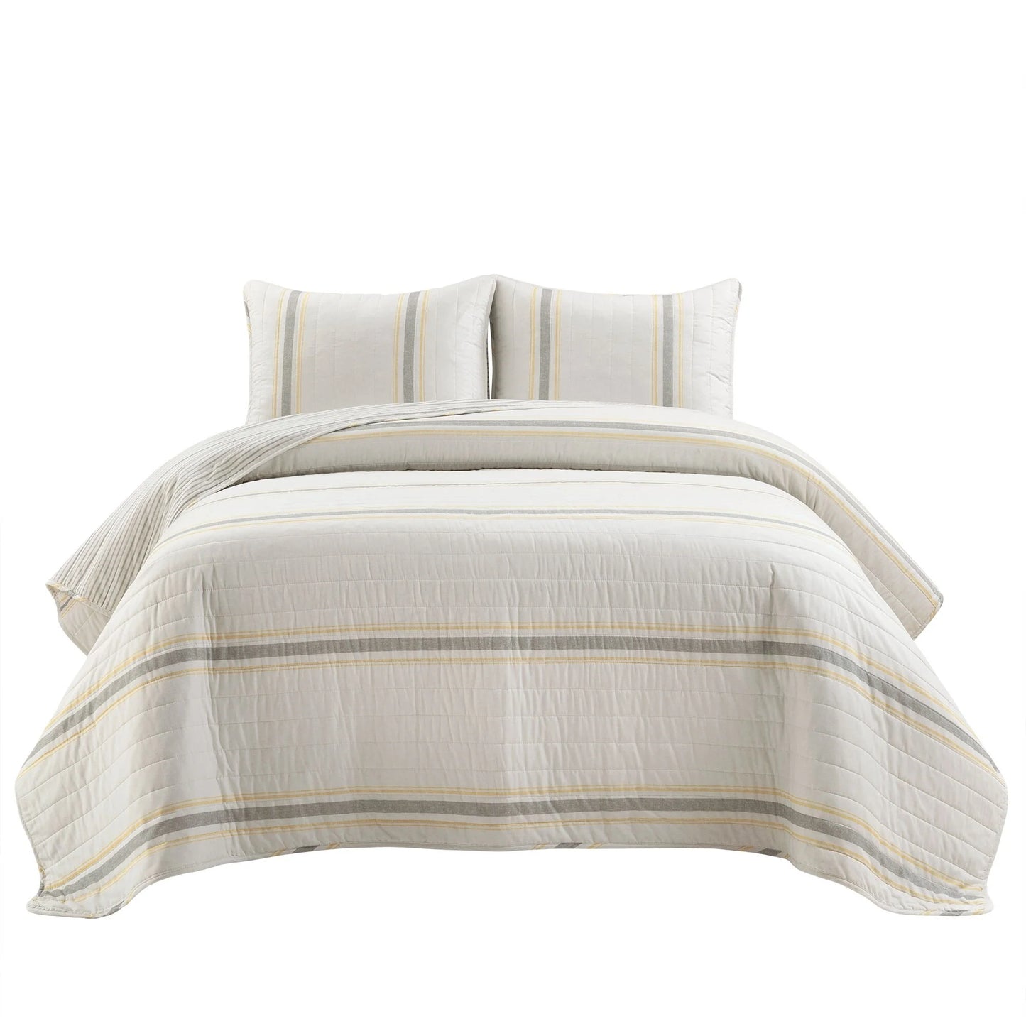 Lush Decor Farmhouse Stripe 3 Piece Quilt Set