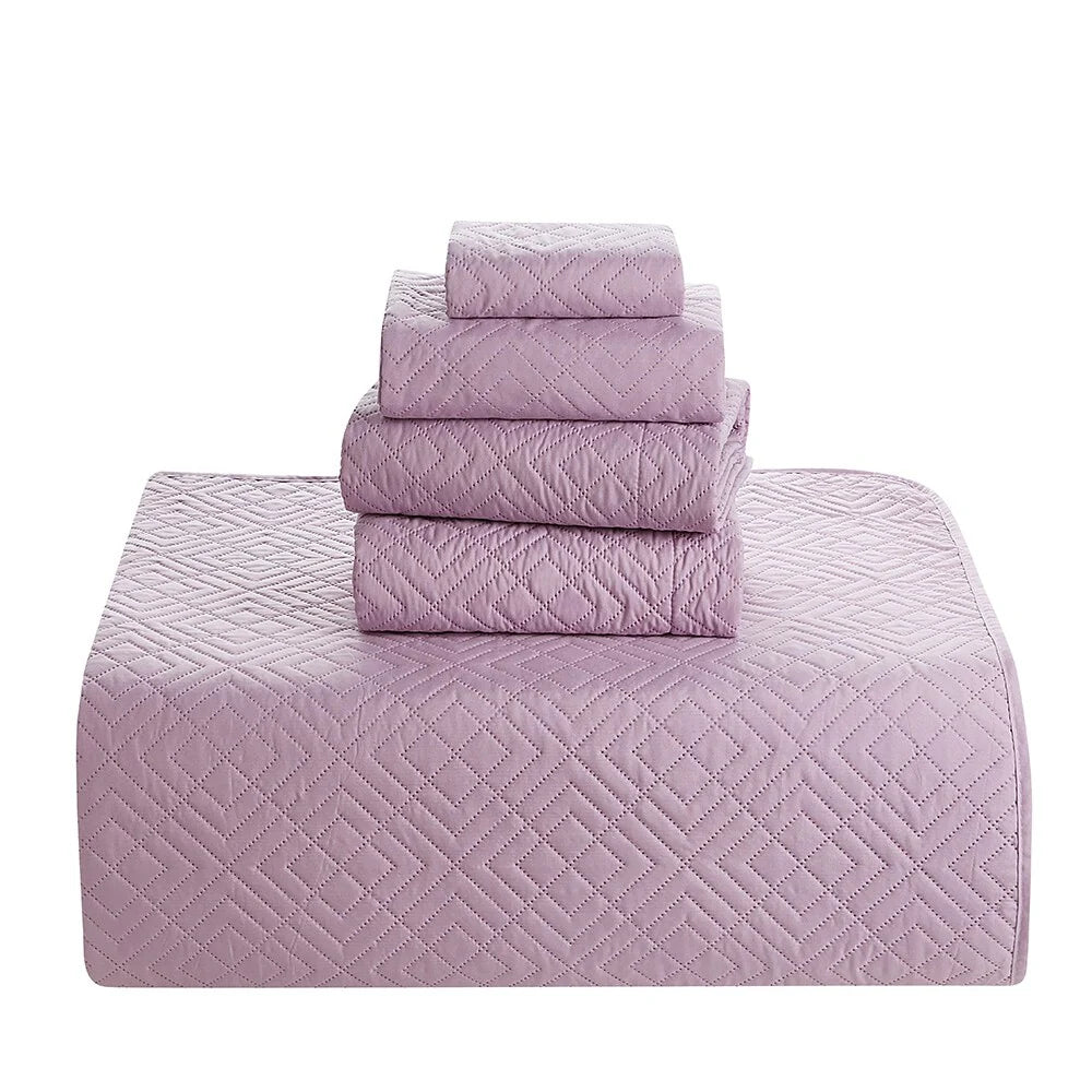 Clara Clark Bedspread Quilt Set - Embossed Pinsonic Lightweight Coverlet Set
