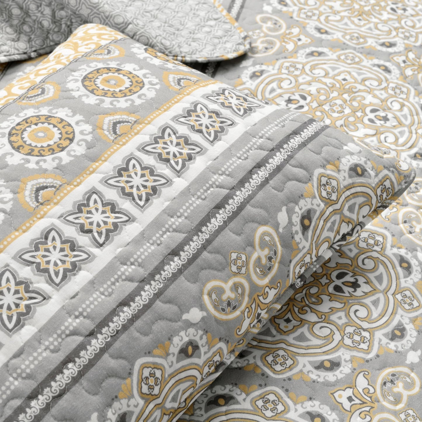 The Curated Nomad La Boheme Boho Stripe 3-piece Quilt Set