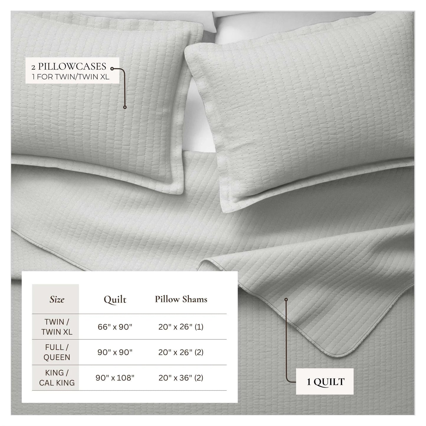 Linery & Co. Detailed Channel Stitch Microfiber Quilt Set With Shams.