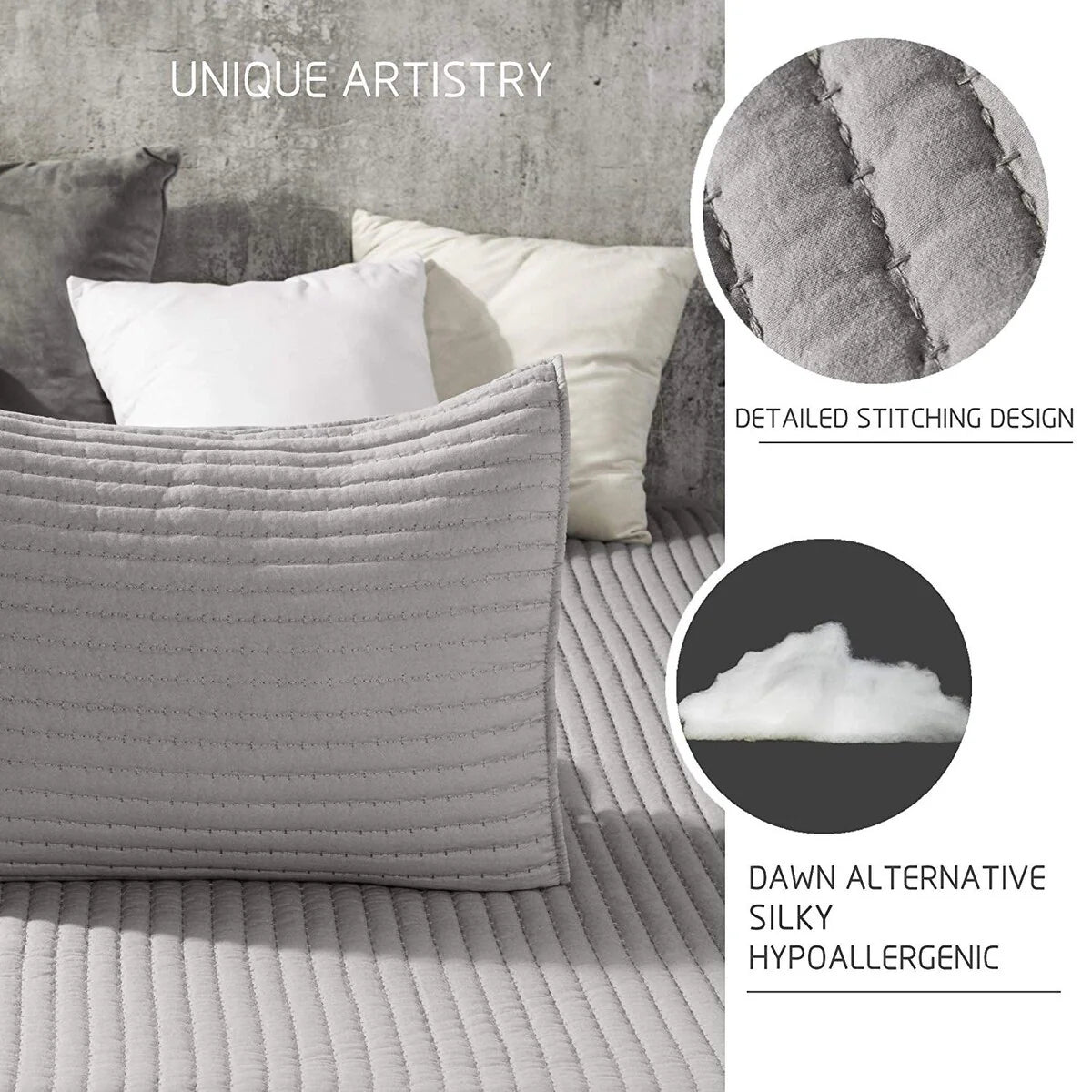 KASENTEX Quilt Set Soft Bedspread - Light Weight, Stone Washed, Down Alternative Fill, Machine Washable