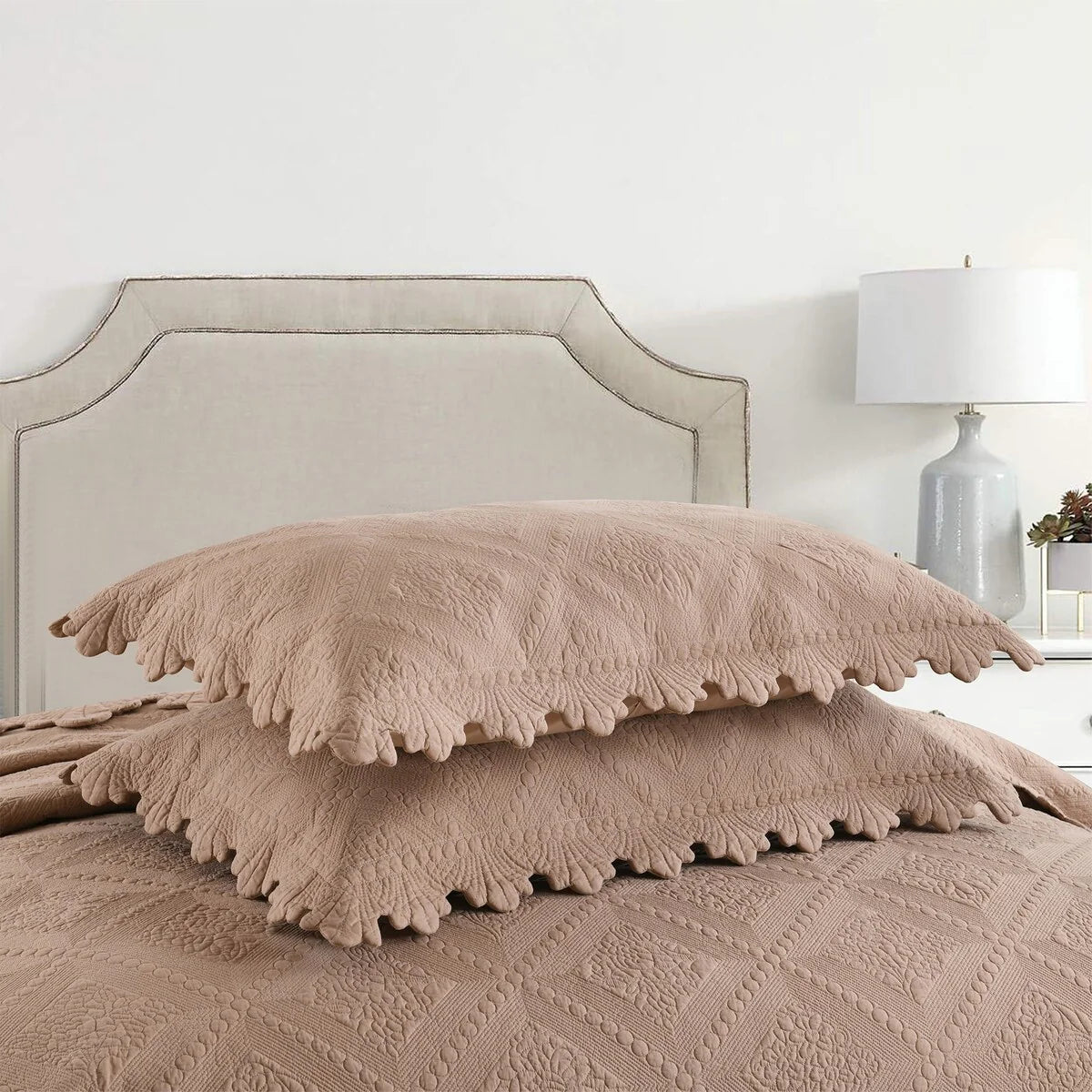 MarCielo 3Pcs 100% Cotton Oversized Quilt Bedspread Coverlet Set TK