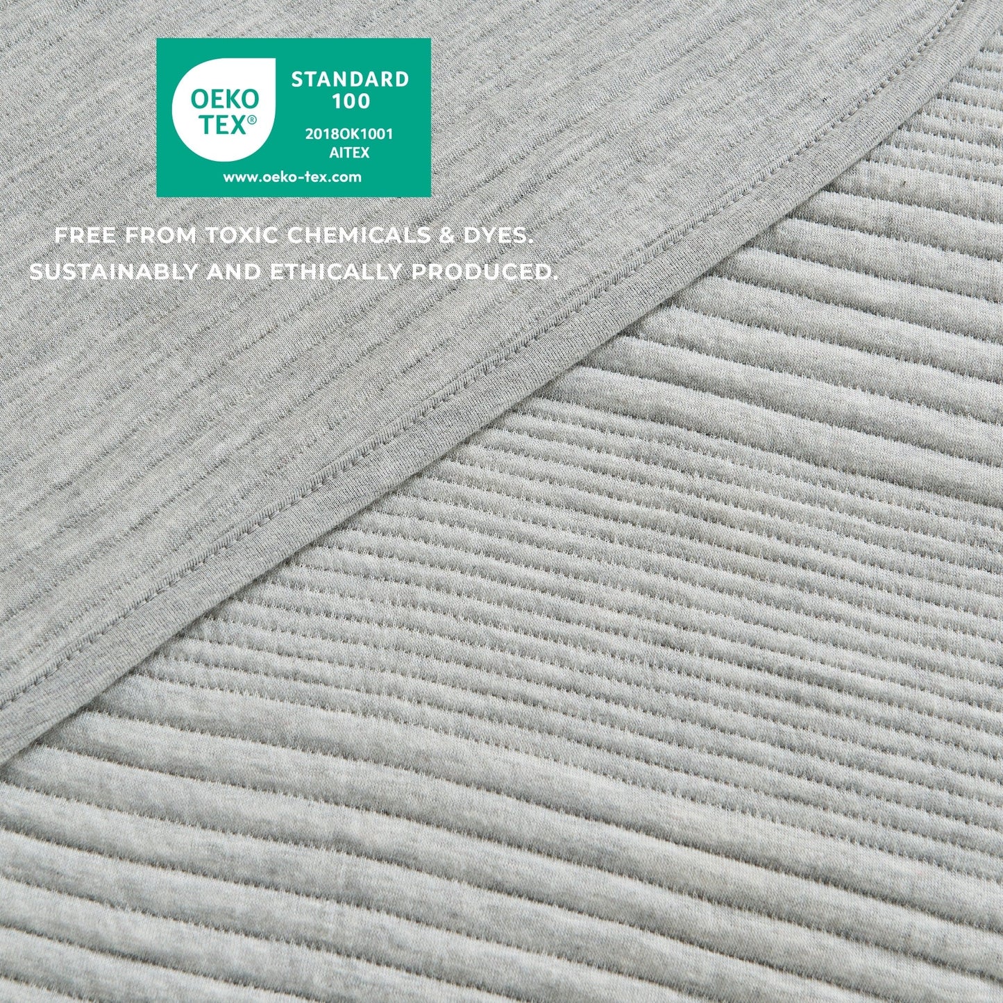 Linery & Co. Cotton Blend Jersey Knit Channel Stitch Quilt Set