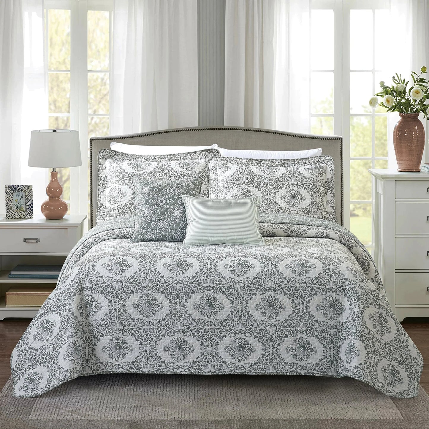 Home Soft Things 5 Piece Printed Microfiber Legacy Quilts Set
