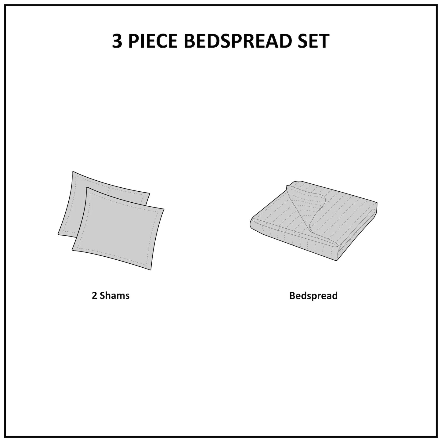 510 Design Hayley Oversized Solid Texture 3 Piece Reversible Bedspread Set