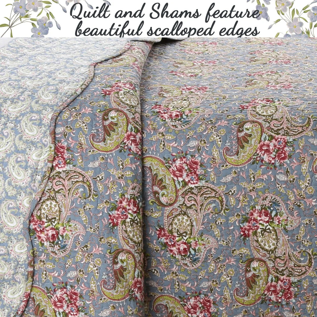 Copper Grove Anthurium Floral Paisley Cotton Quilt Bedding Set