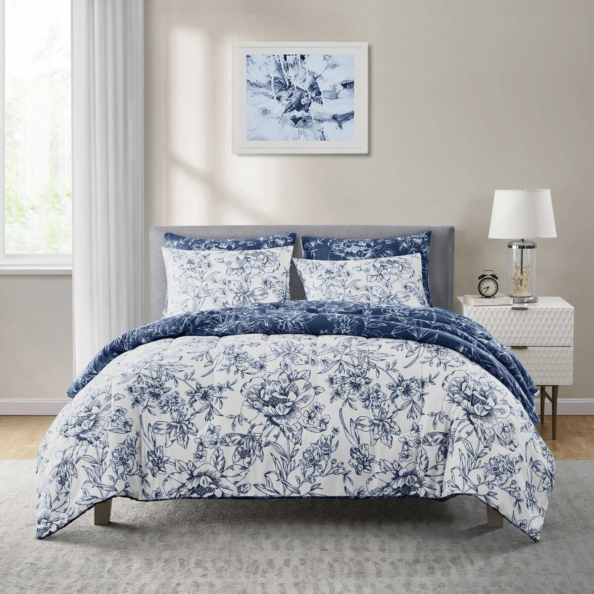 Wonderful Sophia 5-Piece Floral Pattern Comforter Set