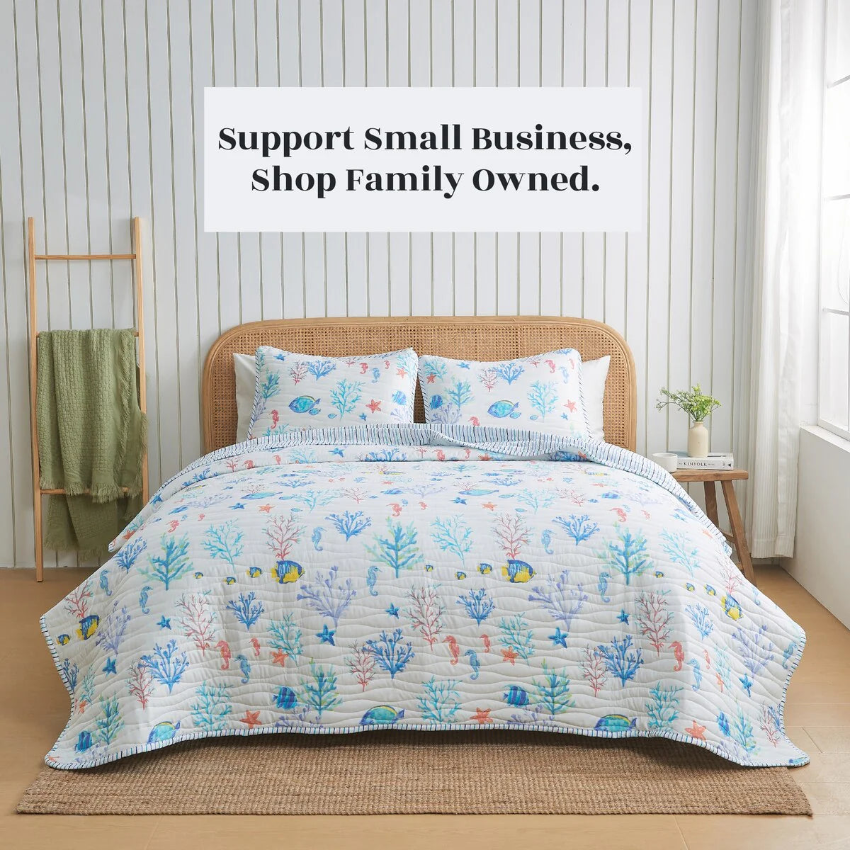 Linery & Co. Nautical Printed Reversible Quilt Set
