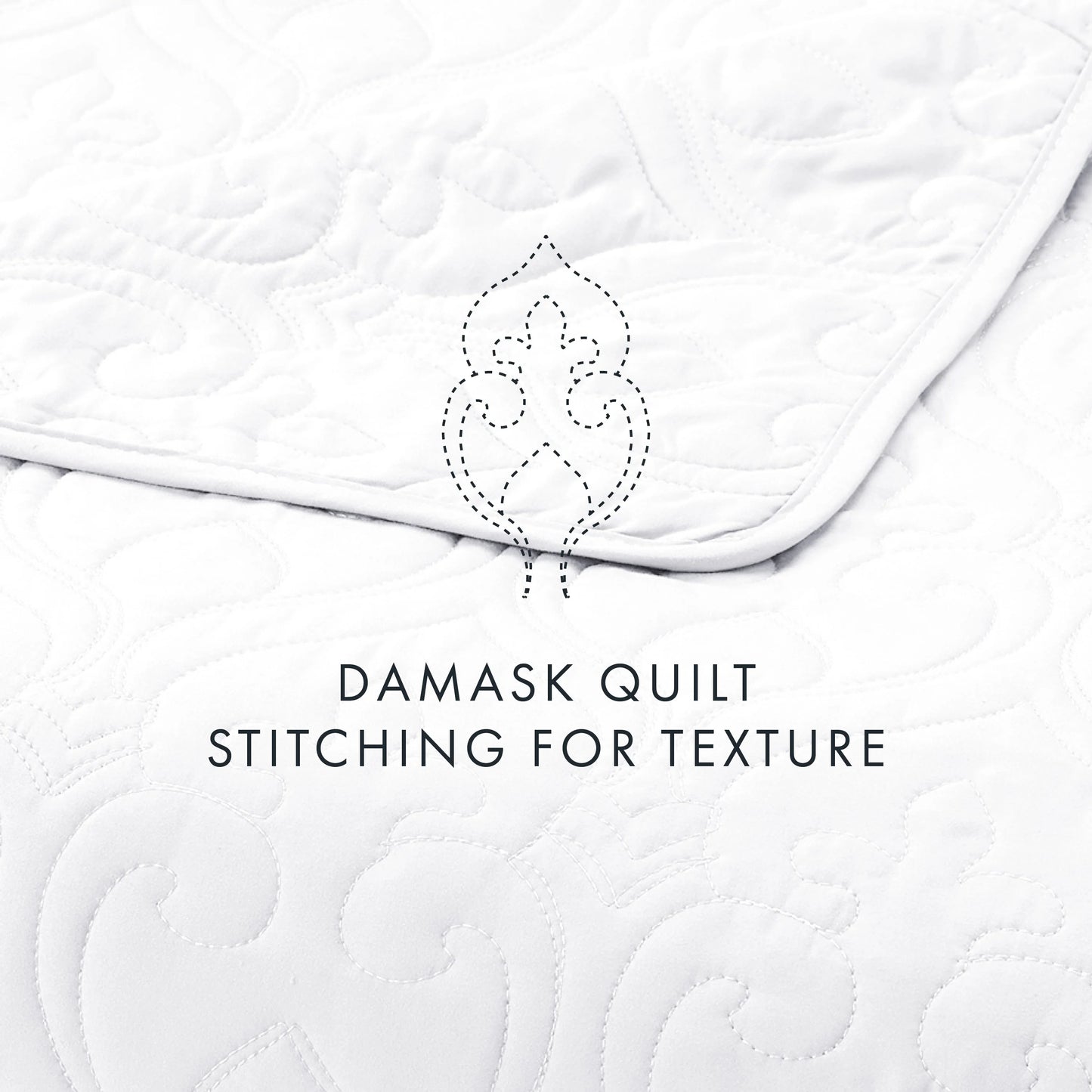 Soft Essentials Premium Ultra Soft Damask Pattern Quilted Coverlet Set